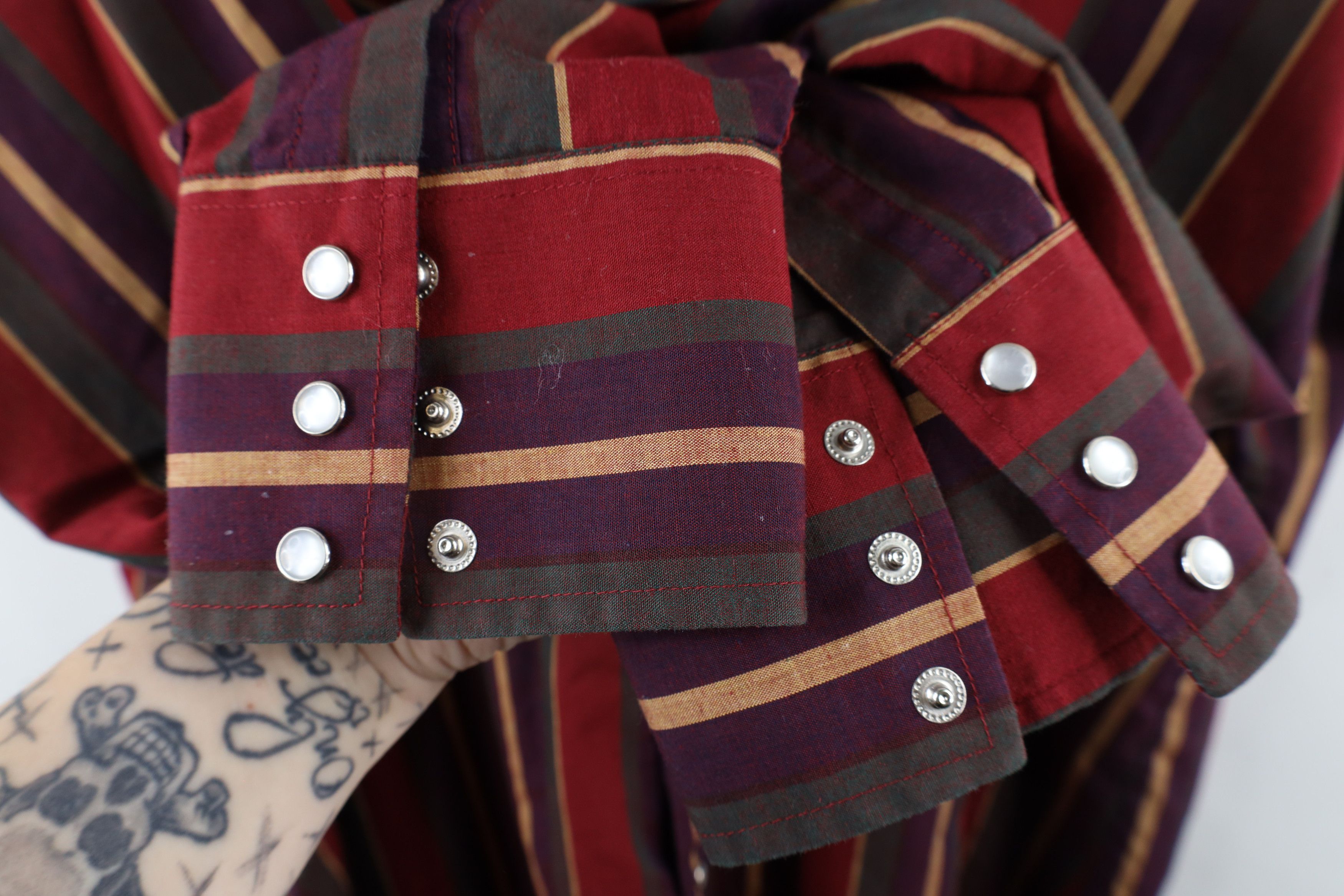 Vintage Vintage 90s Rockabilly Rainbow Striped Western Button Shirt Size US XXL / EU 58 / 5 - 5 Thumbnail