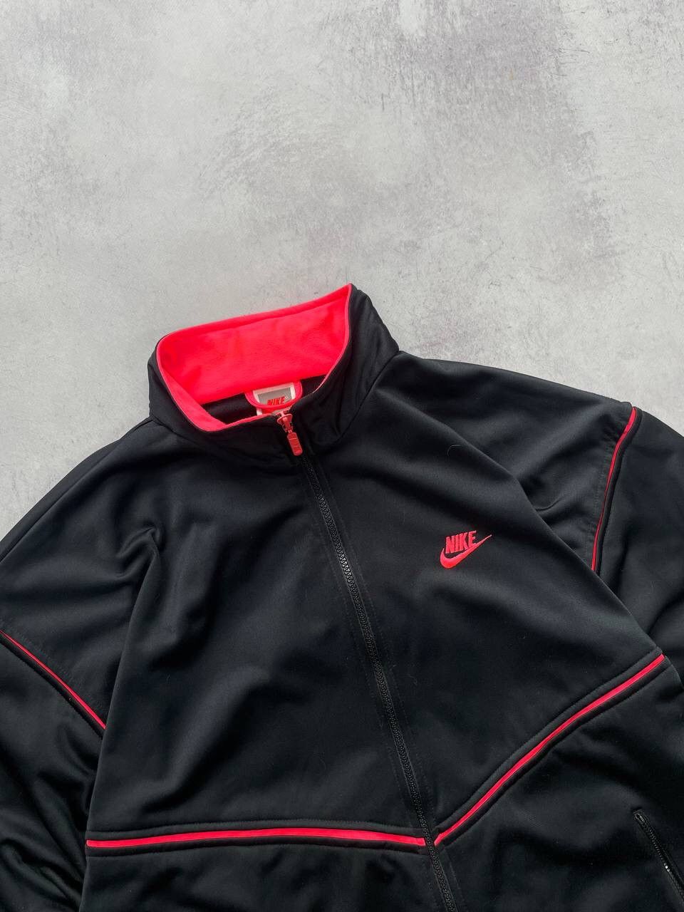 Nike × Vintage Vintage 80s Nike Track Jacket Black Pink Y2K Size US M / EU 48-50 / 2 - 4 Thumbnail