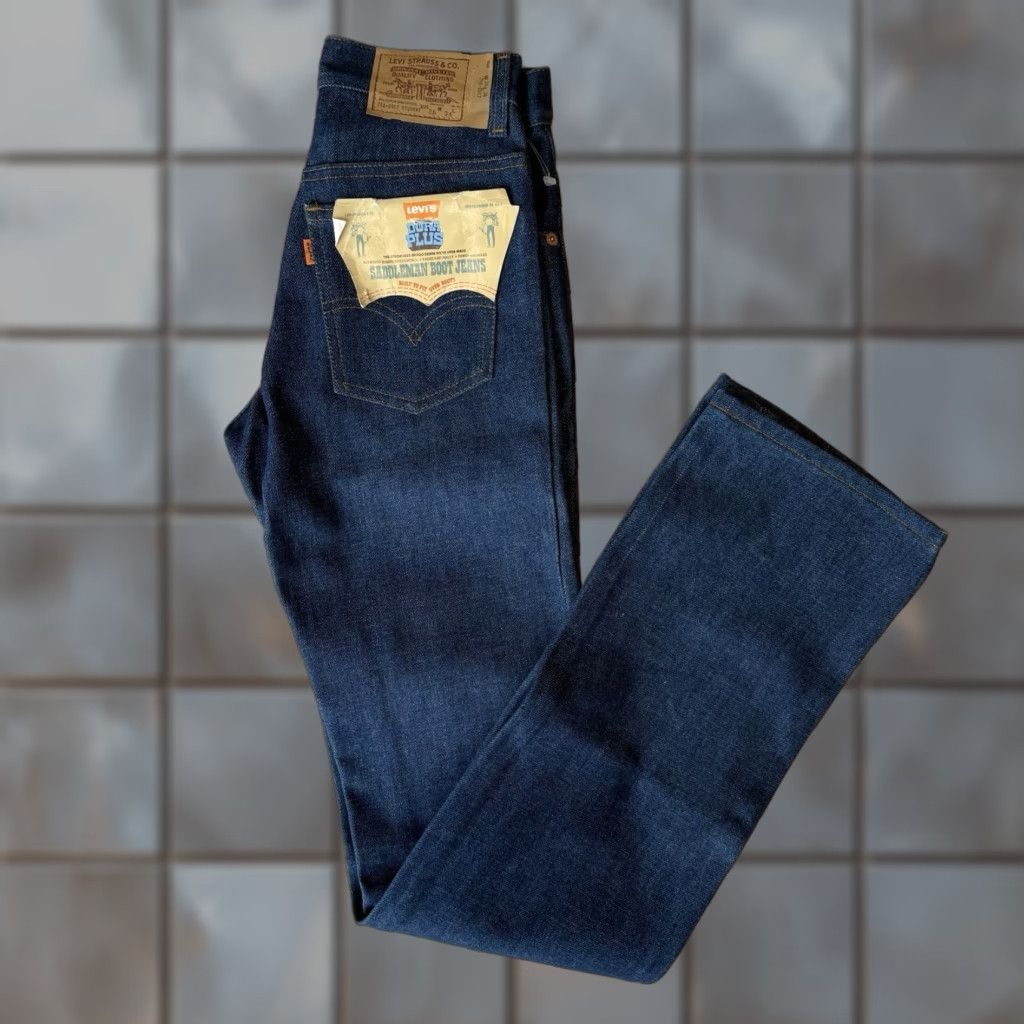 Levi's VINTAGE Levi's 716 Jeans 26 Blue Dark Wash Bootcut Denim NWT Non Selvedge USA 80s Western Mens Jeans 26"} Size US 26 / EU 42 - 1 Thumbnail