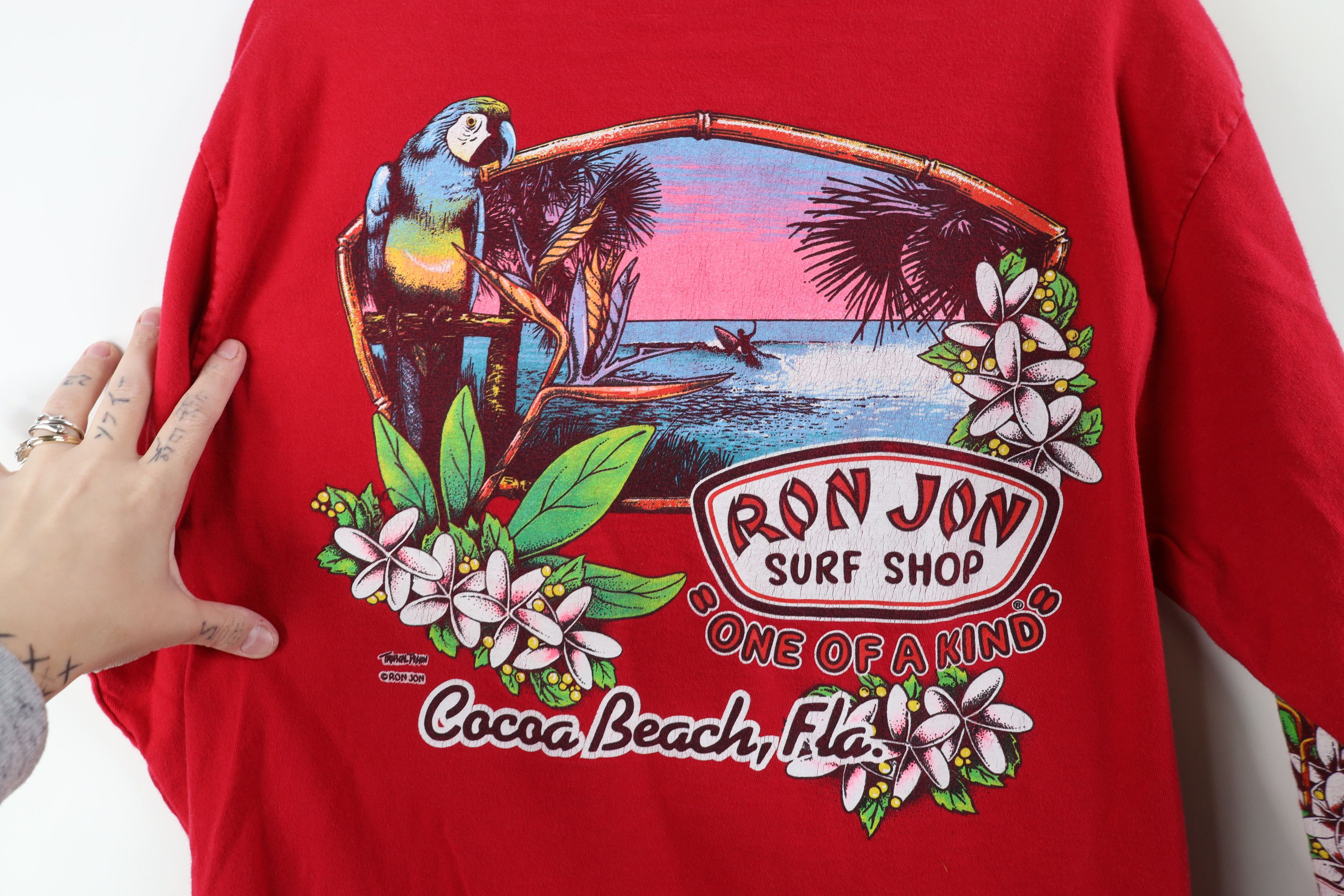 Ron Jon Surf Shop Vintage Y2K Ron Jon Surf Shop Flower Long Sleeve T-Shirt Red Size US M / EU 48-50 / 2 - 13 Thumbnail