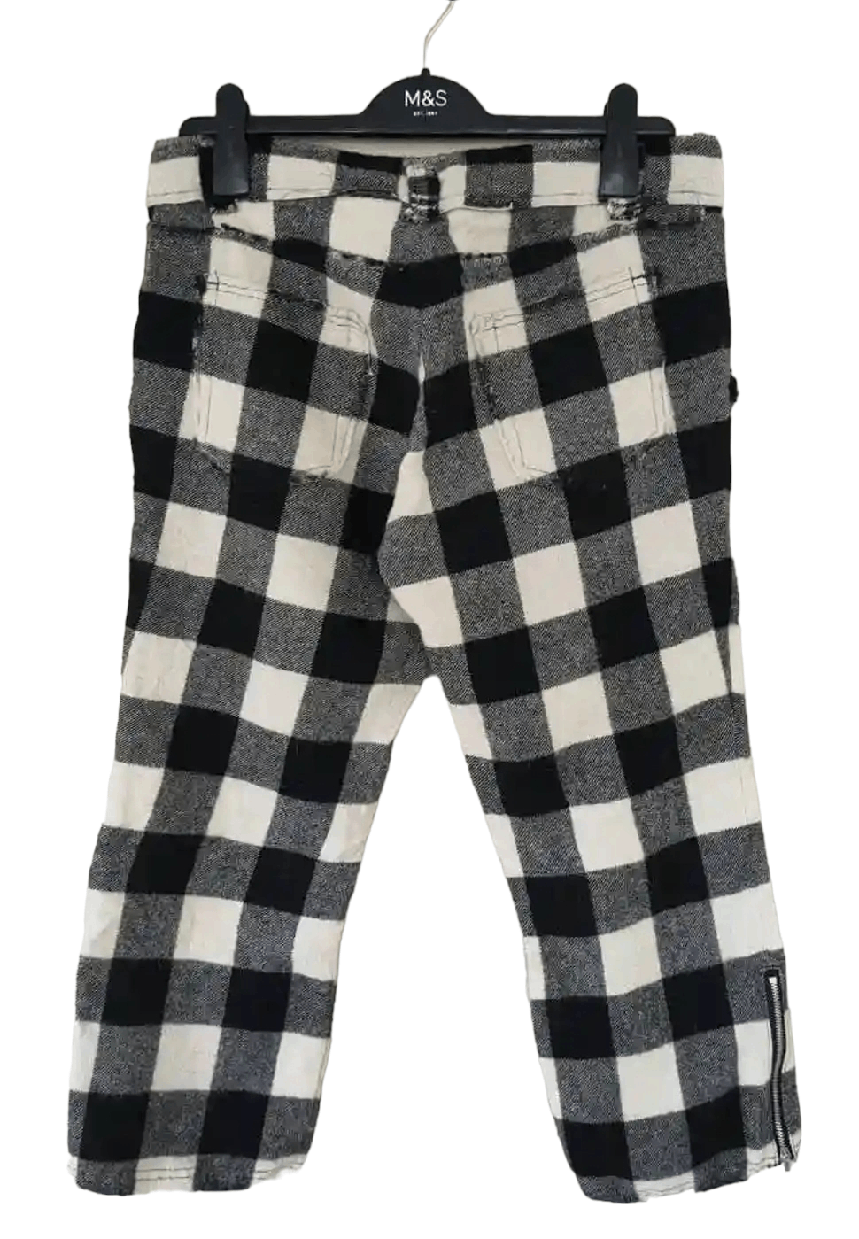 Comme des Garcons ❎ Ad 2004 CDG Wool Checkered Crop Pant Size 32" / US 10 / IT 46 - 2 Thumbnail