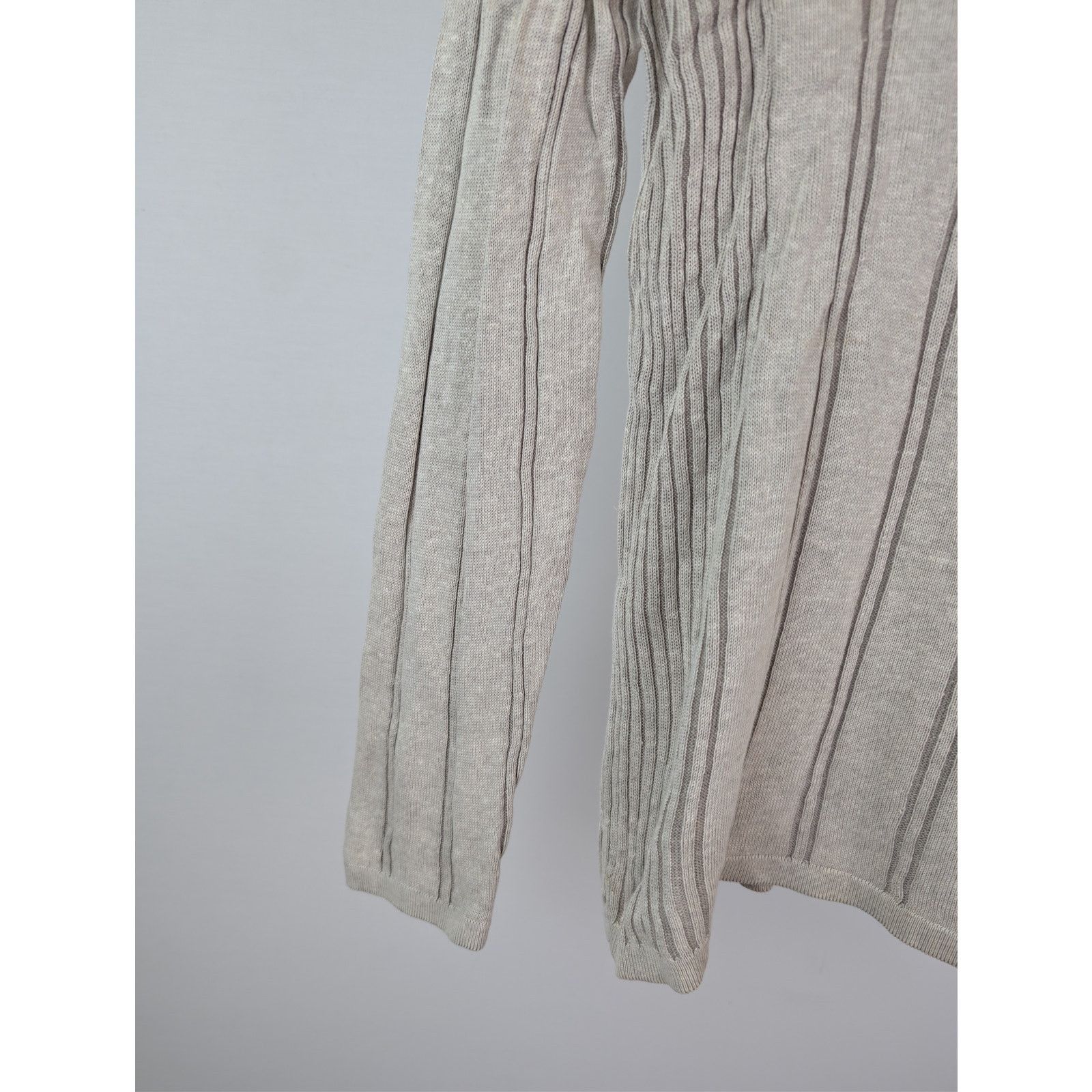 Hermes o1rshd1 CC20 Striped Knit Long-Sleeve Polo Shirt in Beige Size US M / EU 48-50 / 2 - 13 Thumbnail