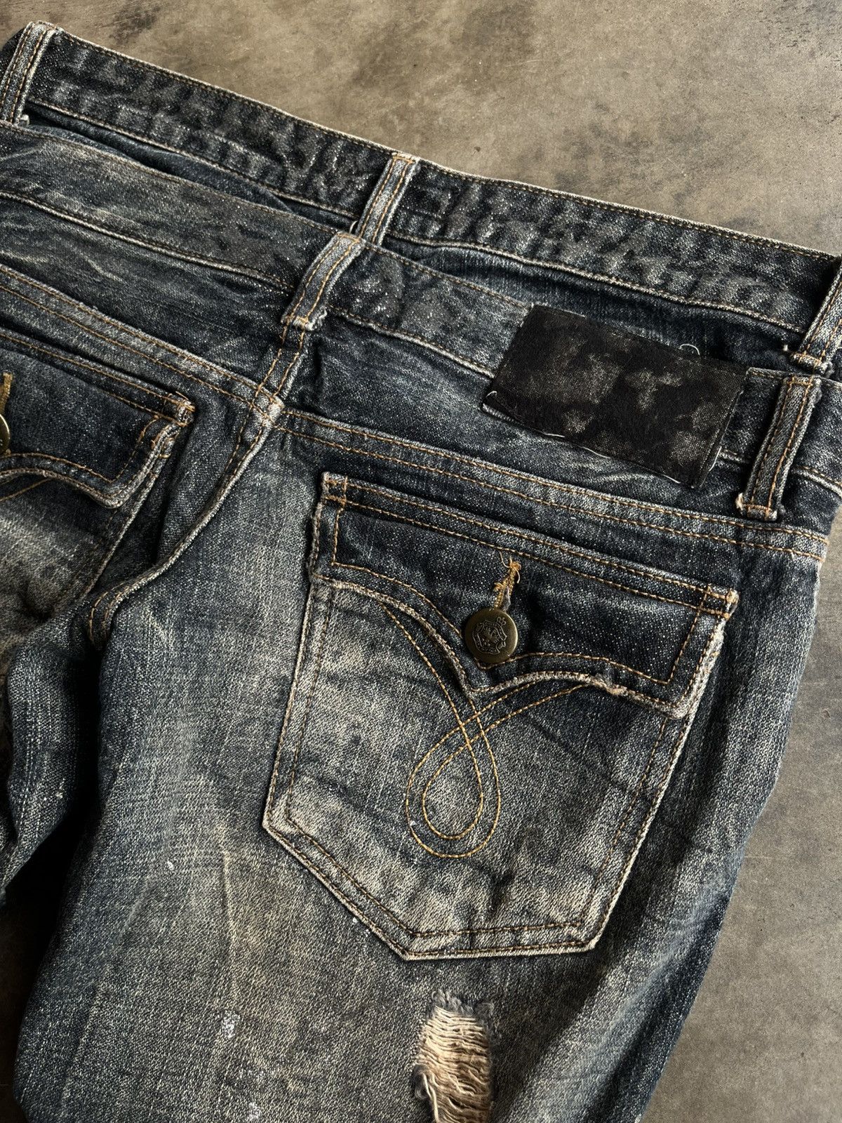 Isamu Katayama Backlash 2000s JAPANESE VENCE DISTRESSED FLARE BOOTCUT PANTS DENIM Size US 29 - 10 Thumbnail