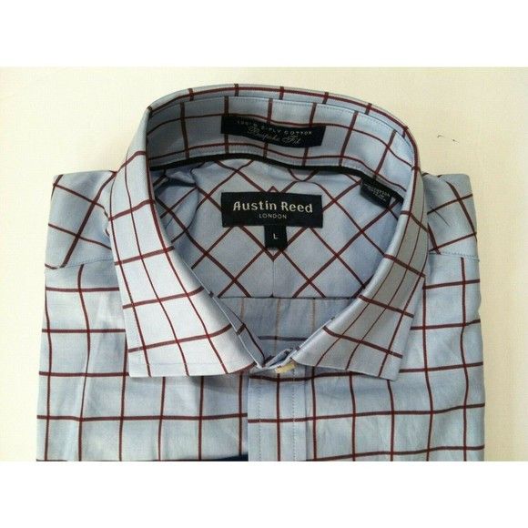 Austin Reed AUSTIN REED MENS NEW BLUE 100%COTTON DRESS SHIRT SIZE: L Size US L / EU 52-54 / 3 - 2 Thumbnail