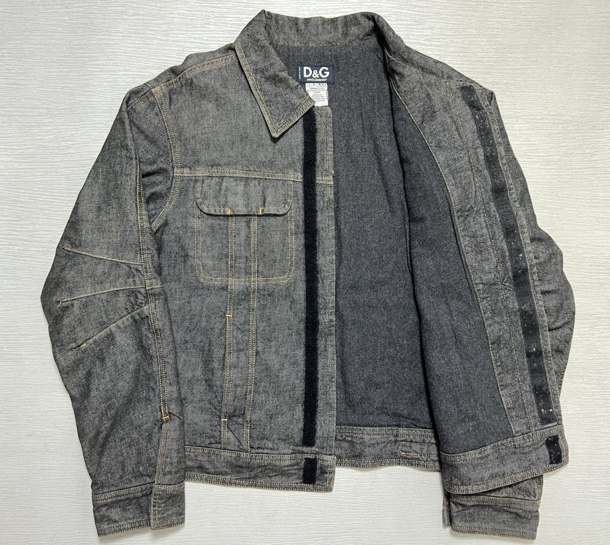 Dolce & Gabbana Dolce & Gabbana - AW03 Velcro Denim Biker Jacket Size US L / EU 52-54 / 3 - 4 Thumbnail