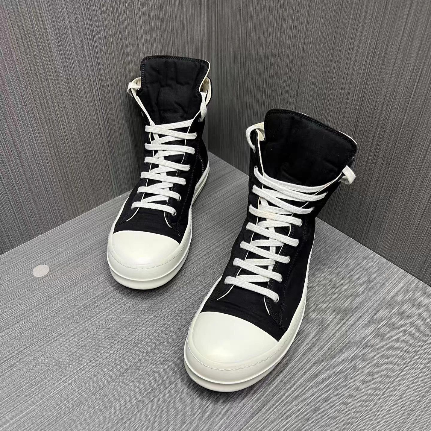 Rick Owens Black High-Top Sneakers Size 8 Size US 8 / EU 41 - 1 Thumbnail
