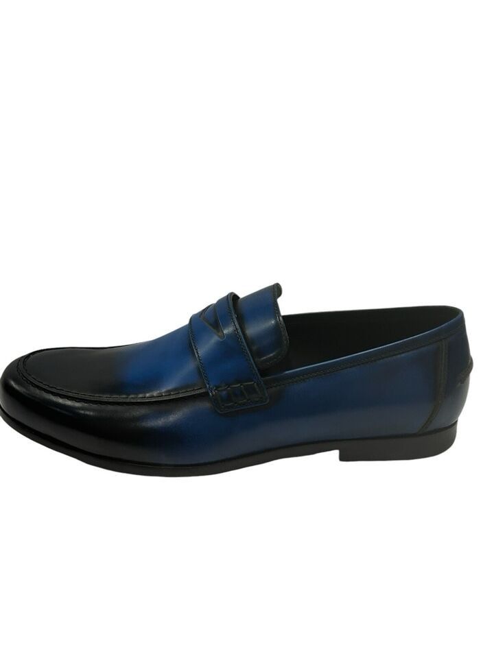 Jimmy Choo $1050 New! Black/Blue Leather Men's Loafers sz 11 IT 44.5 Size US 11.5 / EU 44-45 - 3 Thumbnail