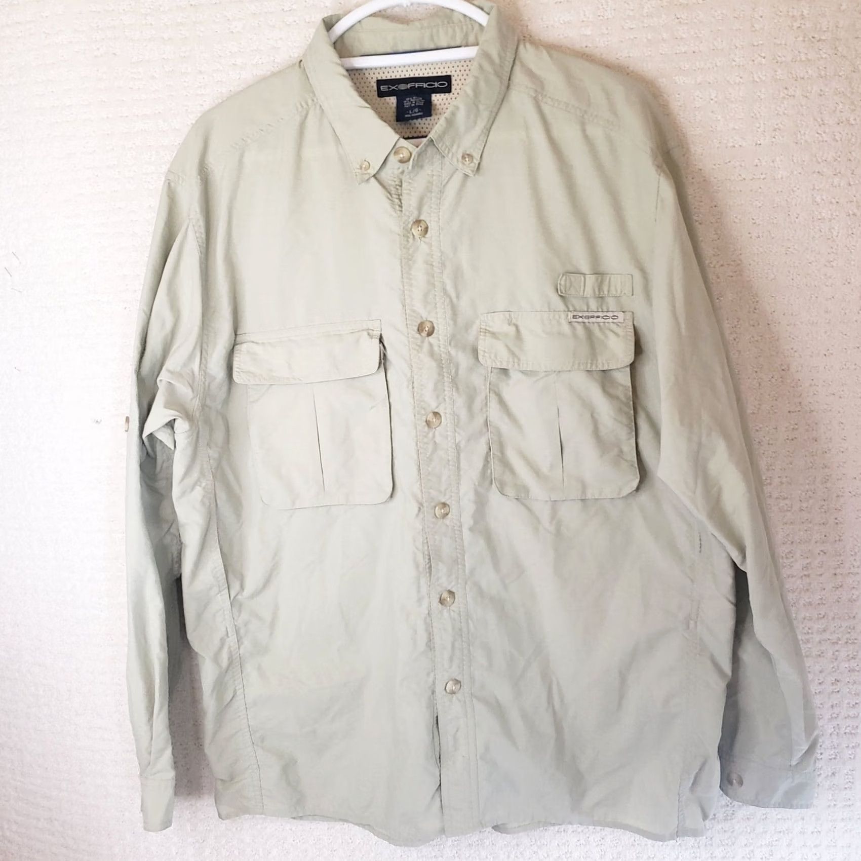ExOfficio ExOfficio Shirt Mens L Light Green Button-Up Long Sleeve Vented Fishing Camp Shirt Size US L / EU 52-54 / 3 - 2 Thumbnail