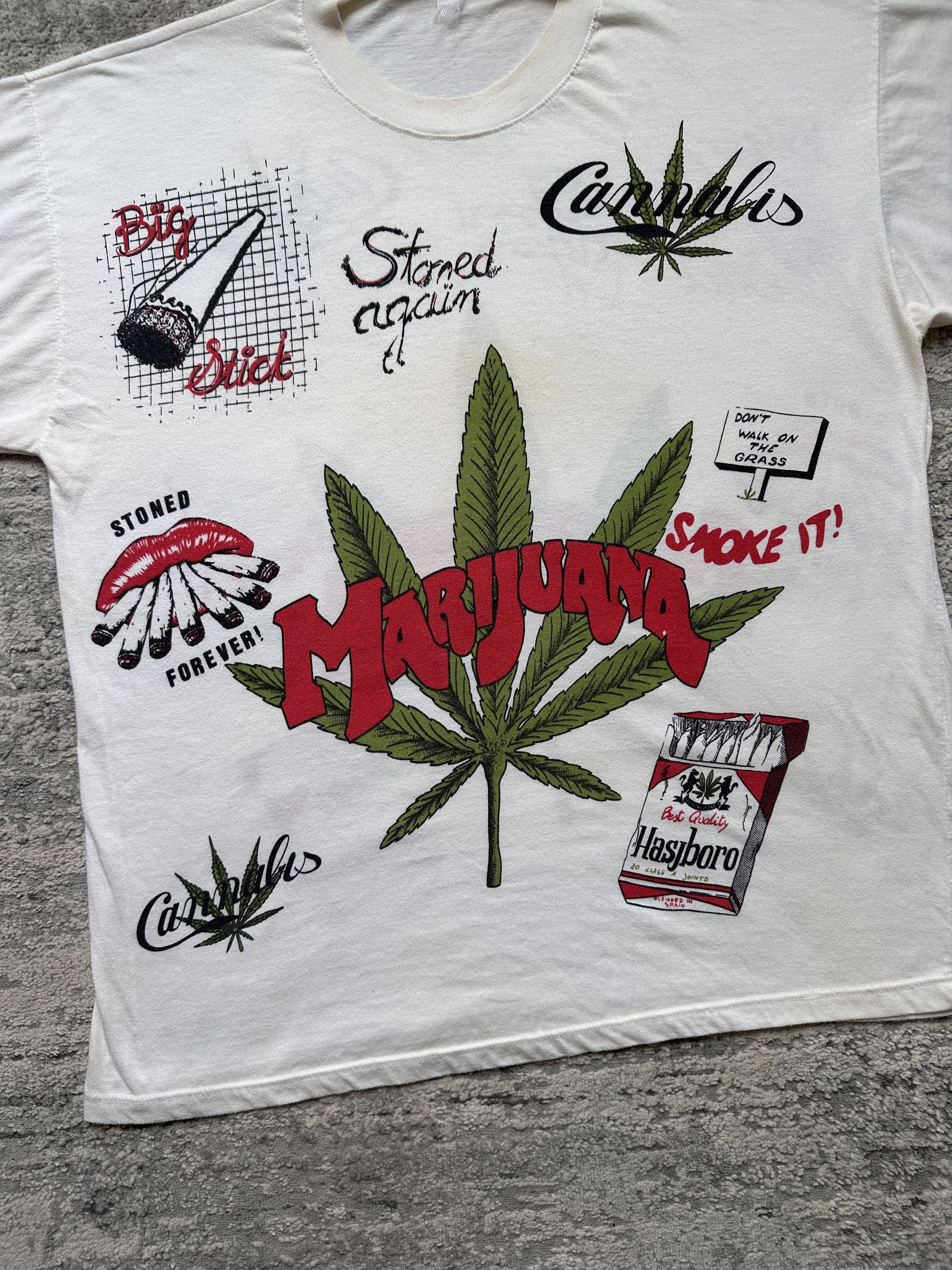Vintage Vintage Cannabis Culture Graphic Oversize Streetwear T-Shirt Size US XL / EU 56 / 4 - 4 Thumbnail