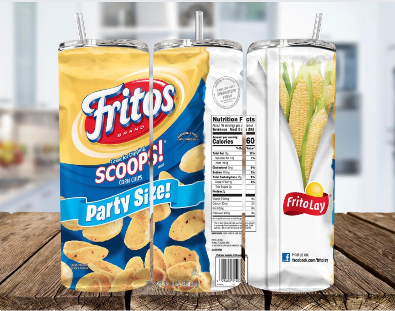 The Unbranded Brand 20 0z Fritos Scoops Corn Chips Stainless Steel Tumbler Size ONE SIZE - 1 Thumbnail
