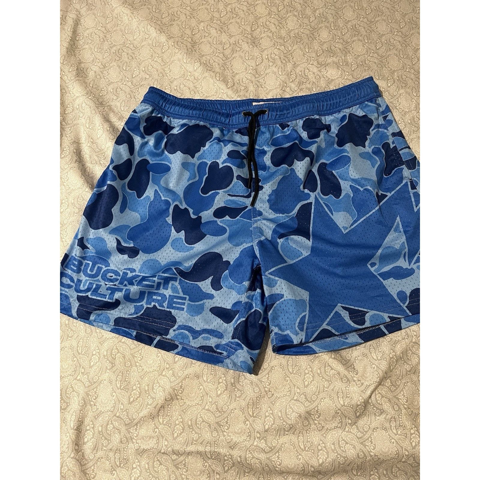 Other Bucket Culture Blue Camo Shorts Men’s XL Mesh Streetwear Size US 38 / EU 54 - 1 Thumbnail