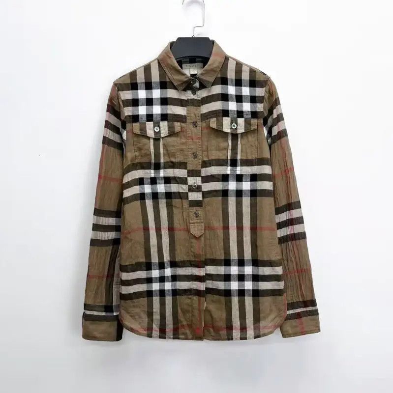 Burberry Burberry Khaki Long Sleeve Button-Up Shirt Size XS / US 0-2 / IT 36-38 - 1 Thumbnail