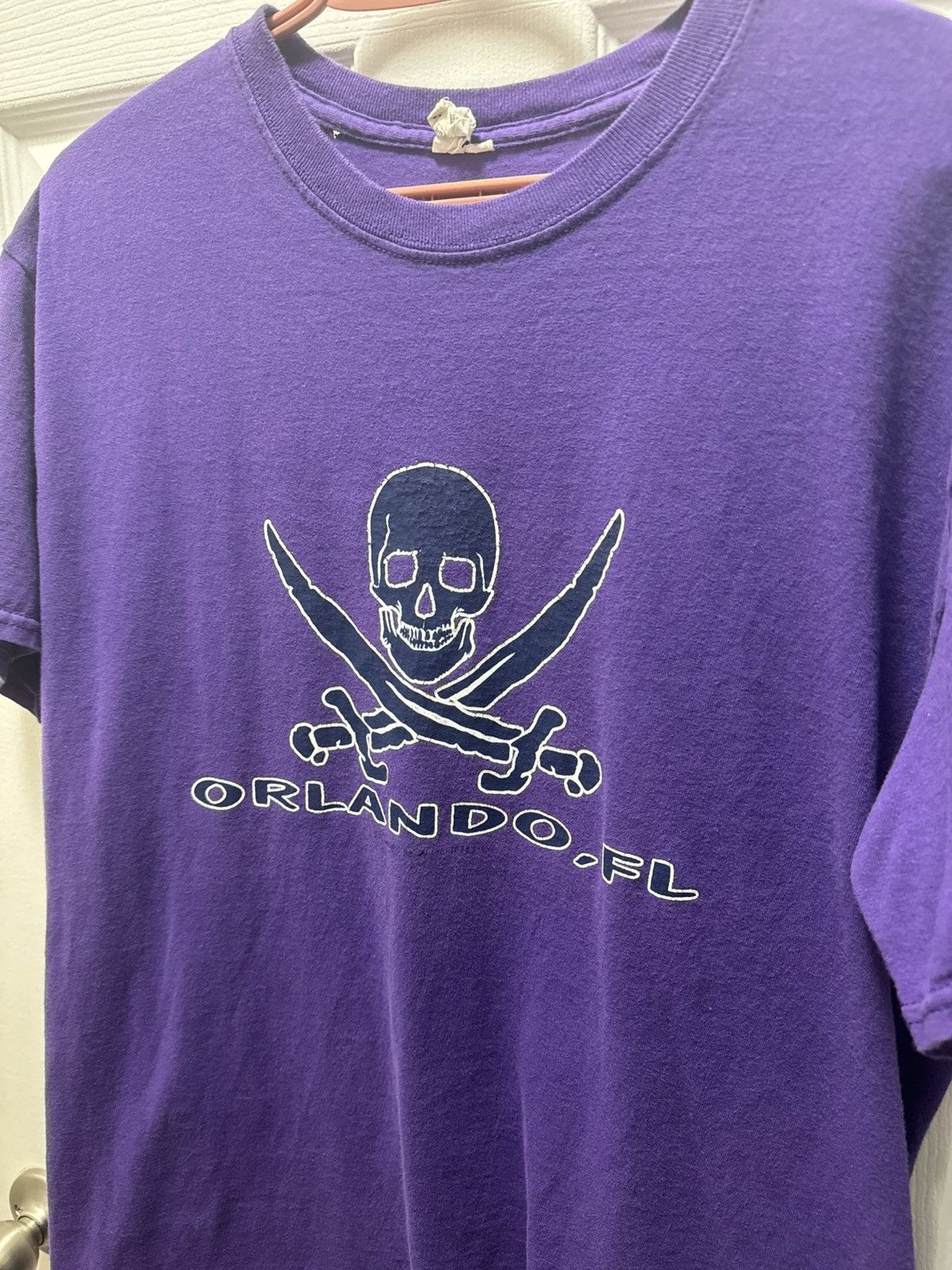 Anvil × Vintage Anvil Vintage 00s Orlando Florida Purple Pirate Skeleton Size US L / EU 52-54 / 3 - 2 Thumbnail
