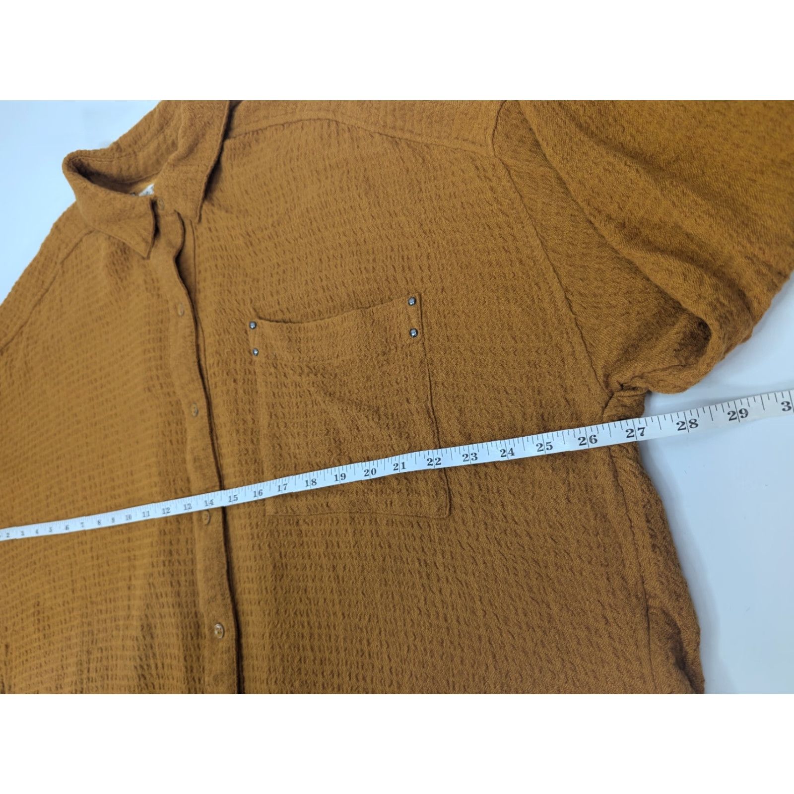 Vintage We the Free We the Free Women's Size Medium Mustard Orange Hidden Valley Button Top Shirt Oversized Button-Up Size M / US 6-8 / IT 42-44 - 6 Thumbnail