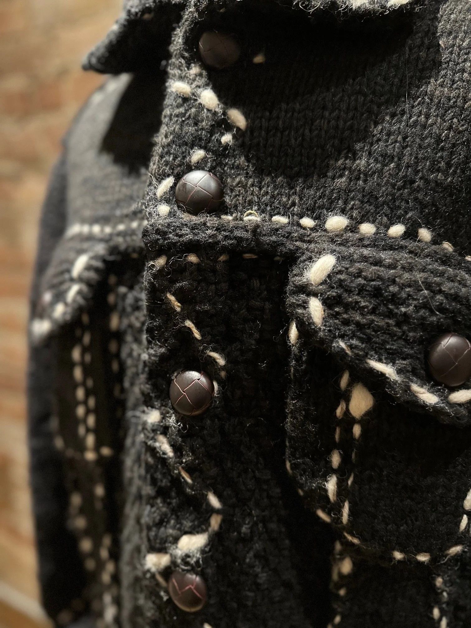 Kapital Kapital Wool Hand Knit Cowichan G Jacket Black Size US L / EU 52-54 / 3 - 4 Thumbnail