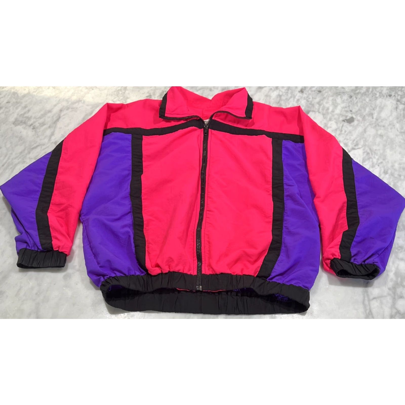 Catalina VINTAGE Sporting Life By Catalina Windbreaker XS Men Pink Purple Black Zip USA Adults XS Sportswear/Beach 1980s Size US XS / EU 42 / 0 - 2 Thumbnail