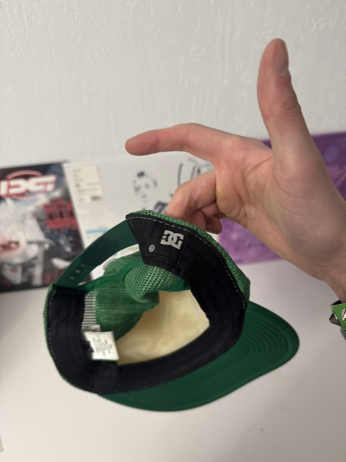 DC DC Shoes Green White Logo Trucker Cap streetwear Y2K Size ONE SIZE - 10 Thumbnail