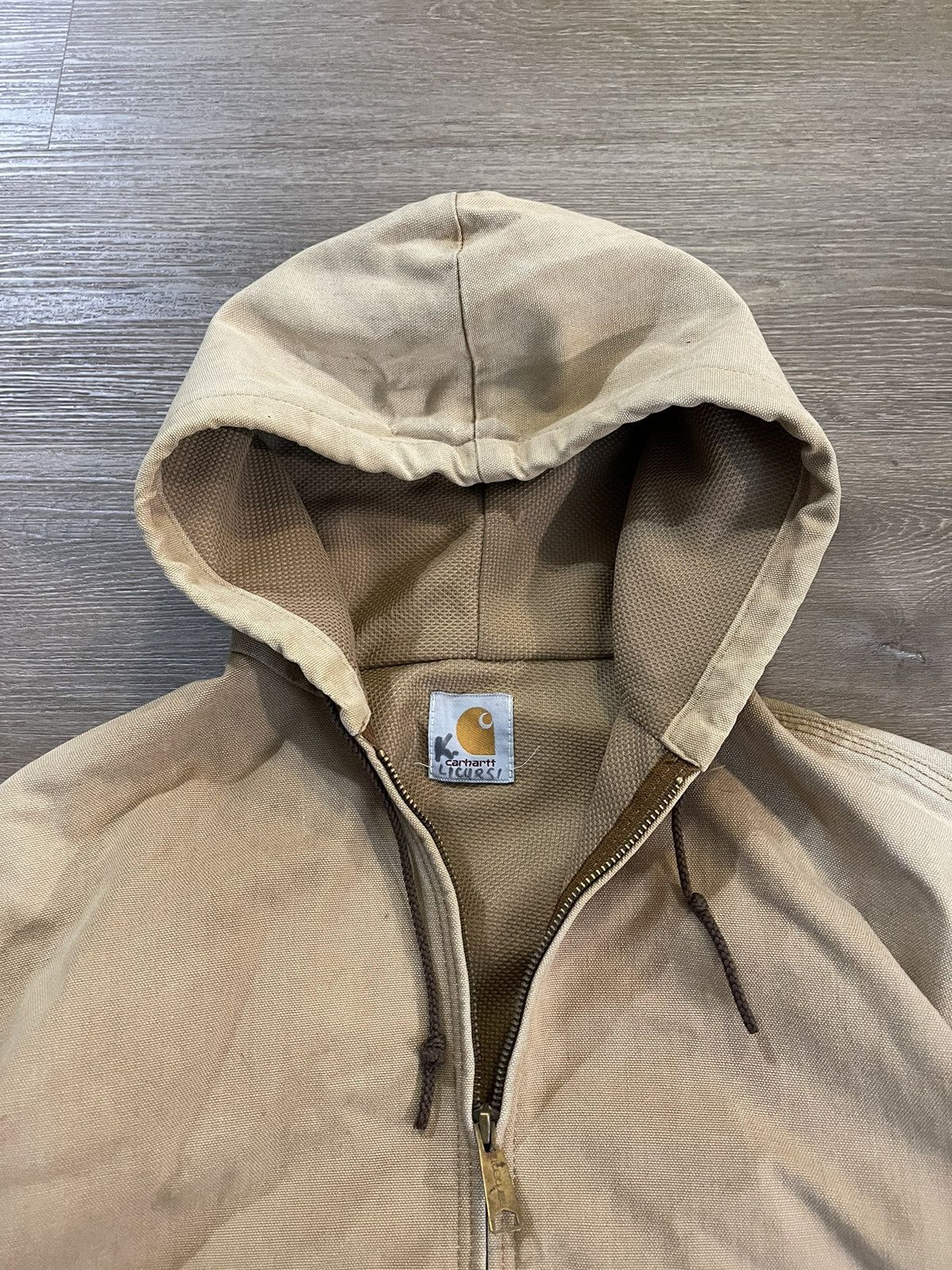 Carhartt × Vintage Y2K Distressed Tan Carhartt Jacket Paint Stains Size US L / EU 52-54 / 3 - 4 Thumbnail
