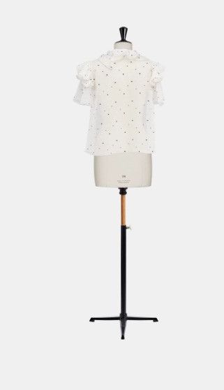 Dior o1w1db10924 Dots Organza Top in White Size S / US 4 / IT 40 - 2 Thumbnail