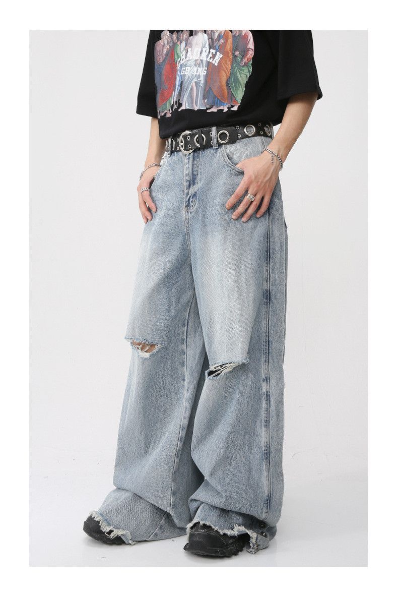 Japanese Brand Japanese retro loose ripped casual jeans y2k Size US 32 / EU 48 - 3 Thumbnail