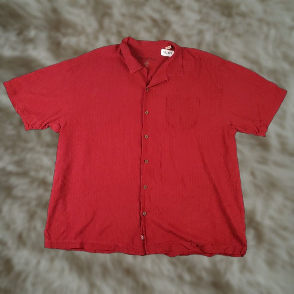 Tommy Bahama VINTAGE Tommy Bahama Shirt Men 2XL Red Silk Hawaiian Button-Up Short Sleeve Size US XXL / EU 58 / 5 - 1 Thumbnail