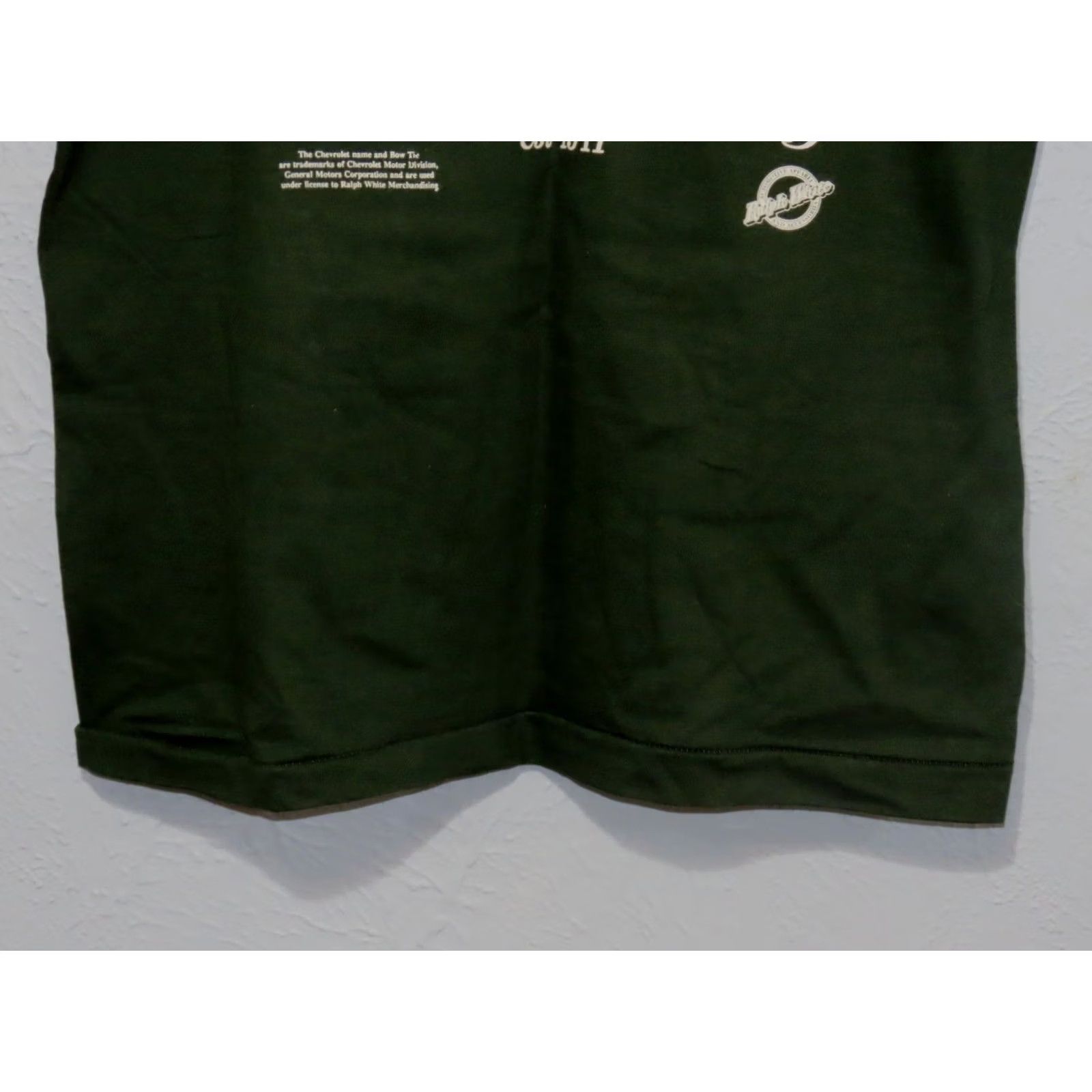 Vintage Chevrolet T-Shirt Men Dark Green Graphic Front White Ralph Logo Crew Neck Short Sleeve L Size US L / EU 52-54 / 3 - 3 Thumbnail