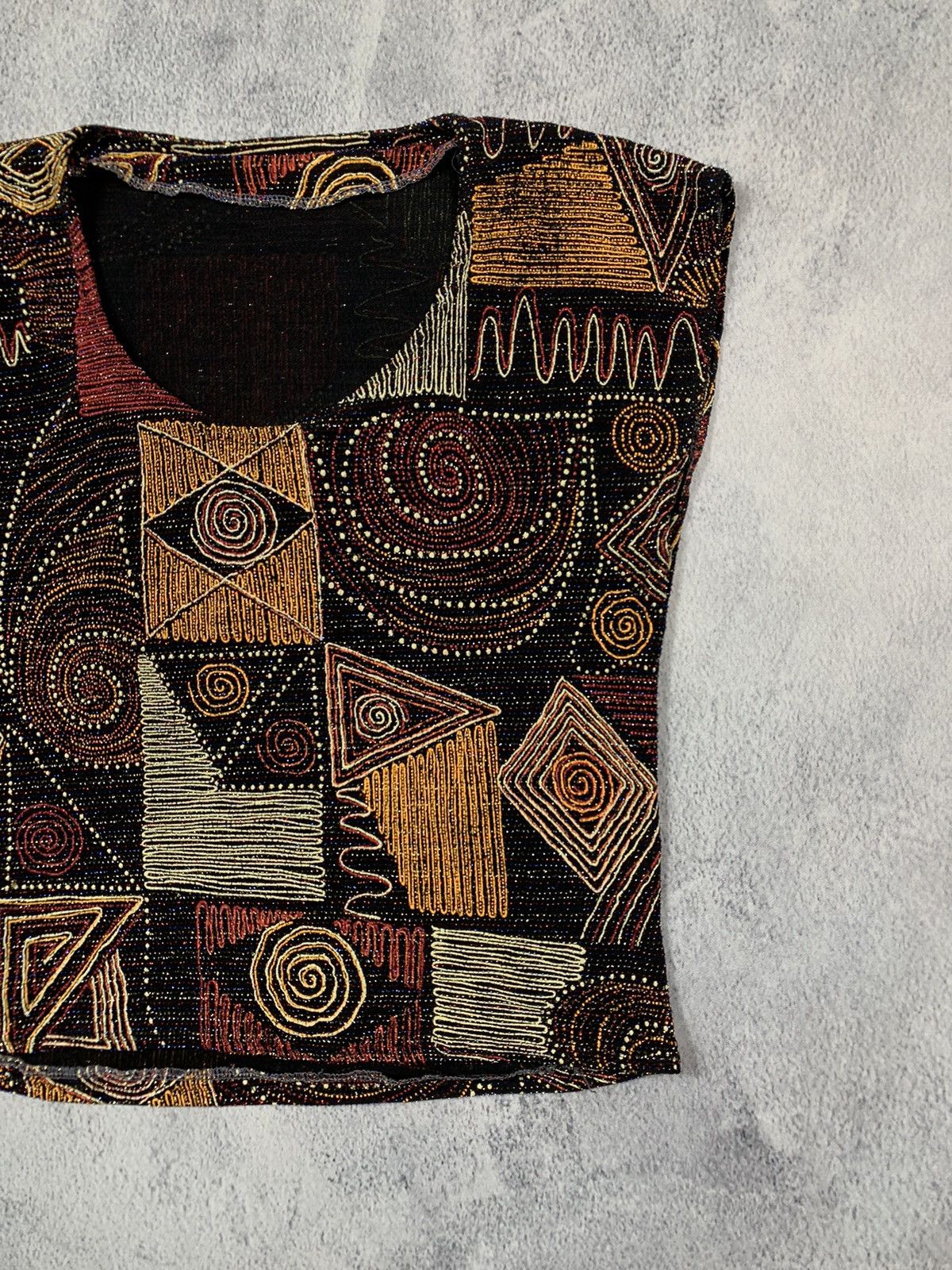 Japanese Brand × Vintage VintageY2K Geometric Japanese abstract tank top retro style Size S / US 4 / IT 40 - 3 Thumbnail