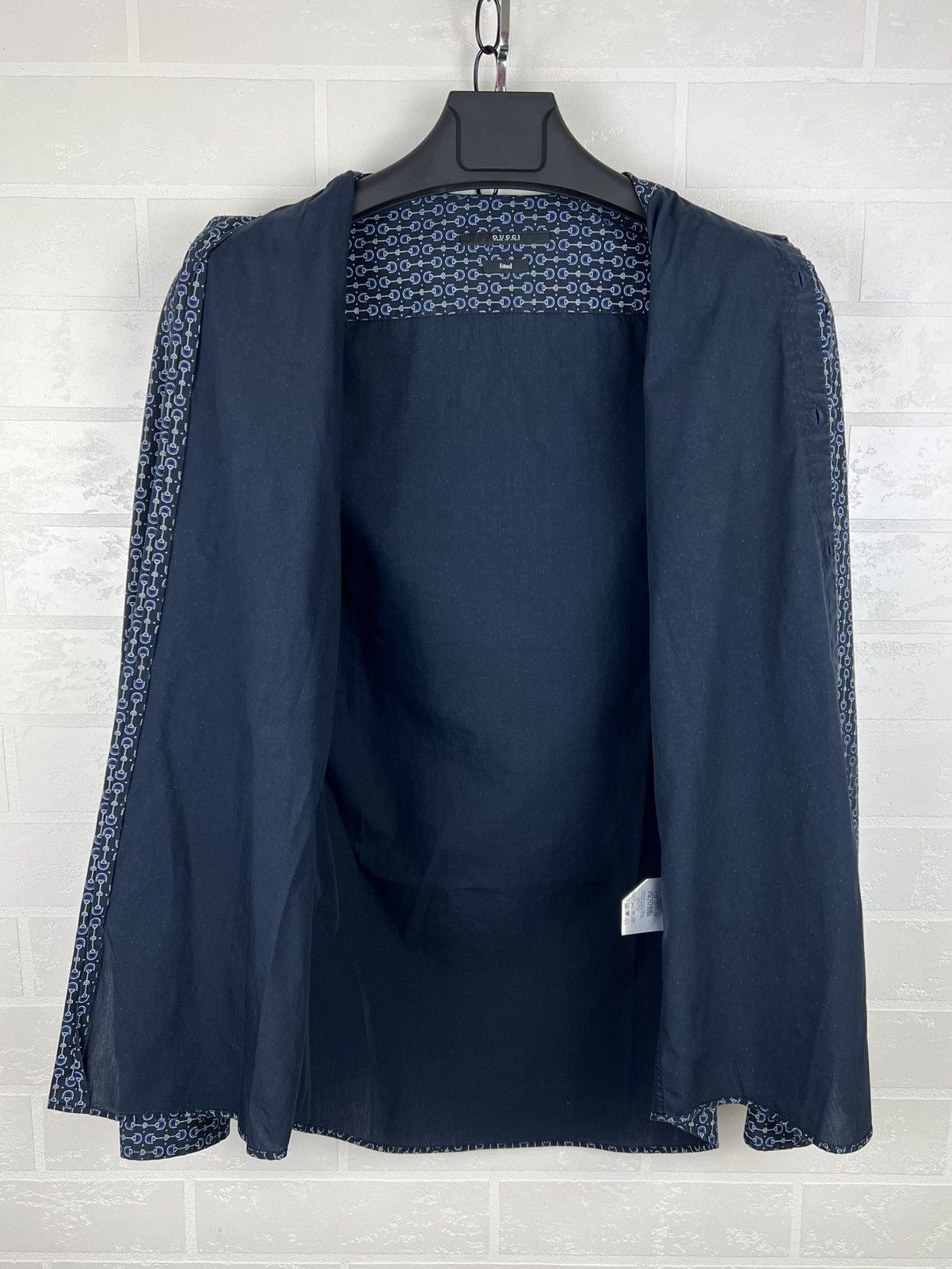 Gucci GUCCI Shirt Button Up Fitted Monogram Printed Horsebit Men's Size US S / EU 44-46 / 1 - 8 Thumbnail