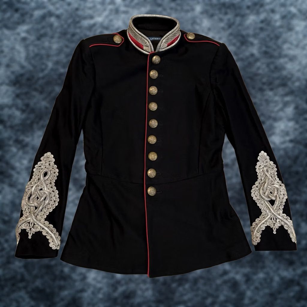 Ralph Lauren Ralph Lauren Military Jacket Women’s Sz 4 Cotton Metallic Cord Embellished Black Buttoned Crewneck/Long Sleeve жен Size S / US 4 / IT 40 - 1 Thumbnail