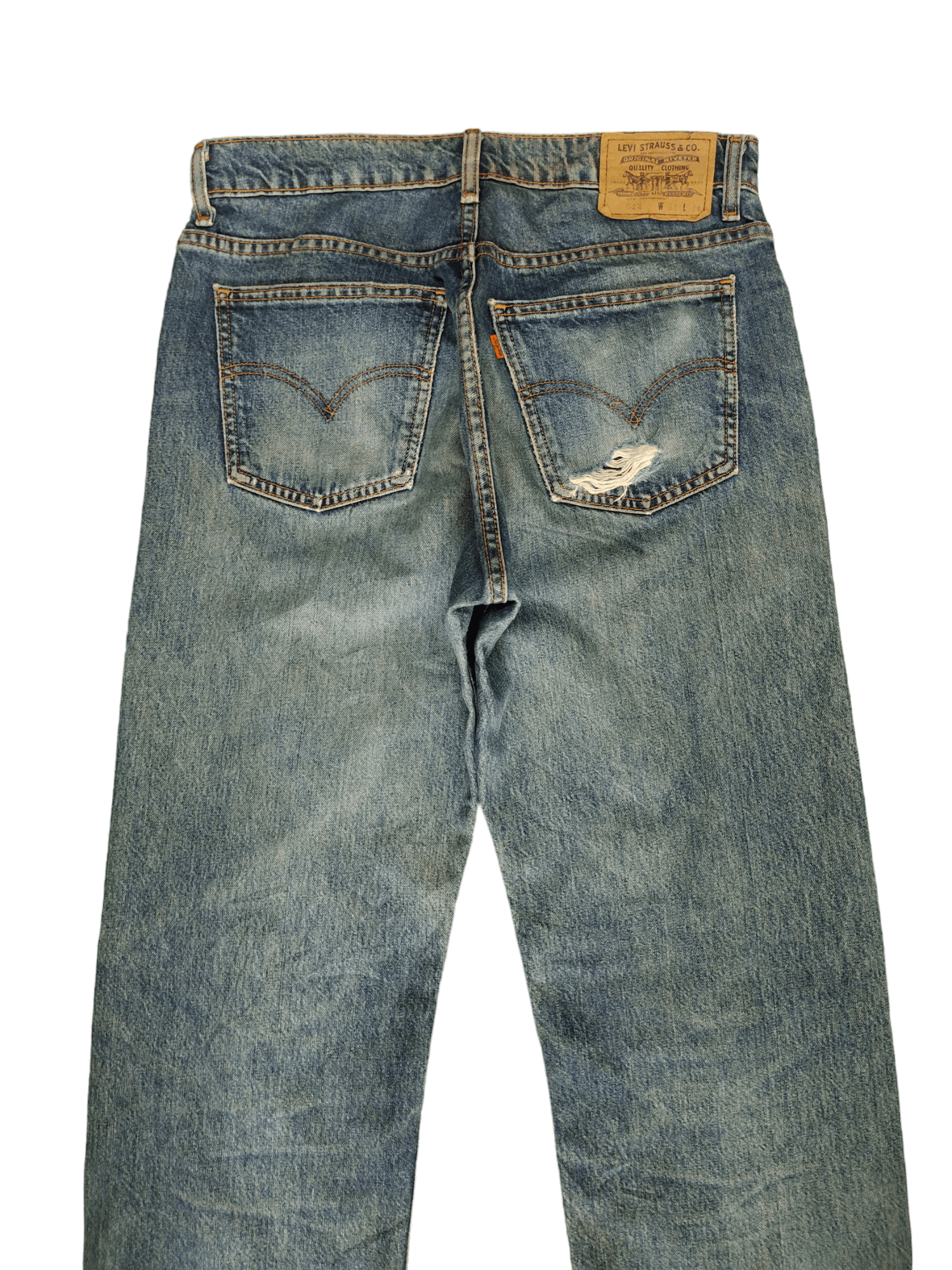 Levi's Vintage Levis 612 Orange Tab Distress Faded Wash Jeans Size US 33 - 12 Thumbnail