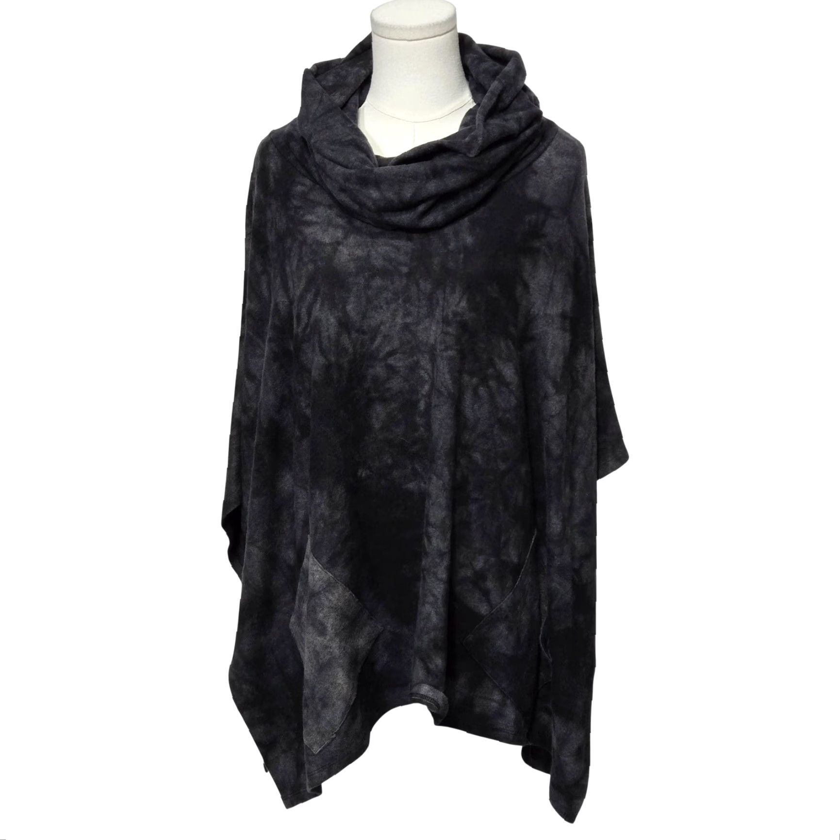 Vintage VINTAGE? No — (Original) French Kyss Cape Sweater Womens 2 Gray Cowl Neck Poncho Pockets Cozy Knit NWT Size XS / US 0-2 / IT 36-38 - 2 Thumbnail