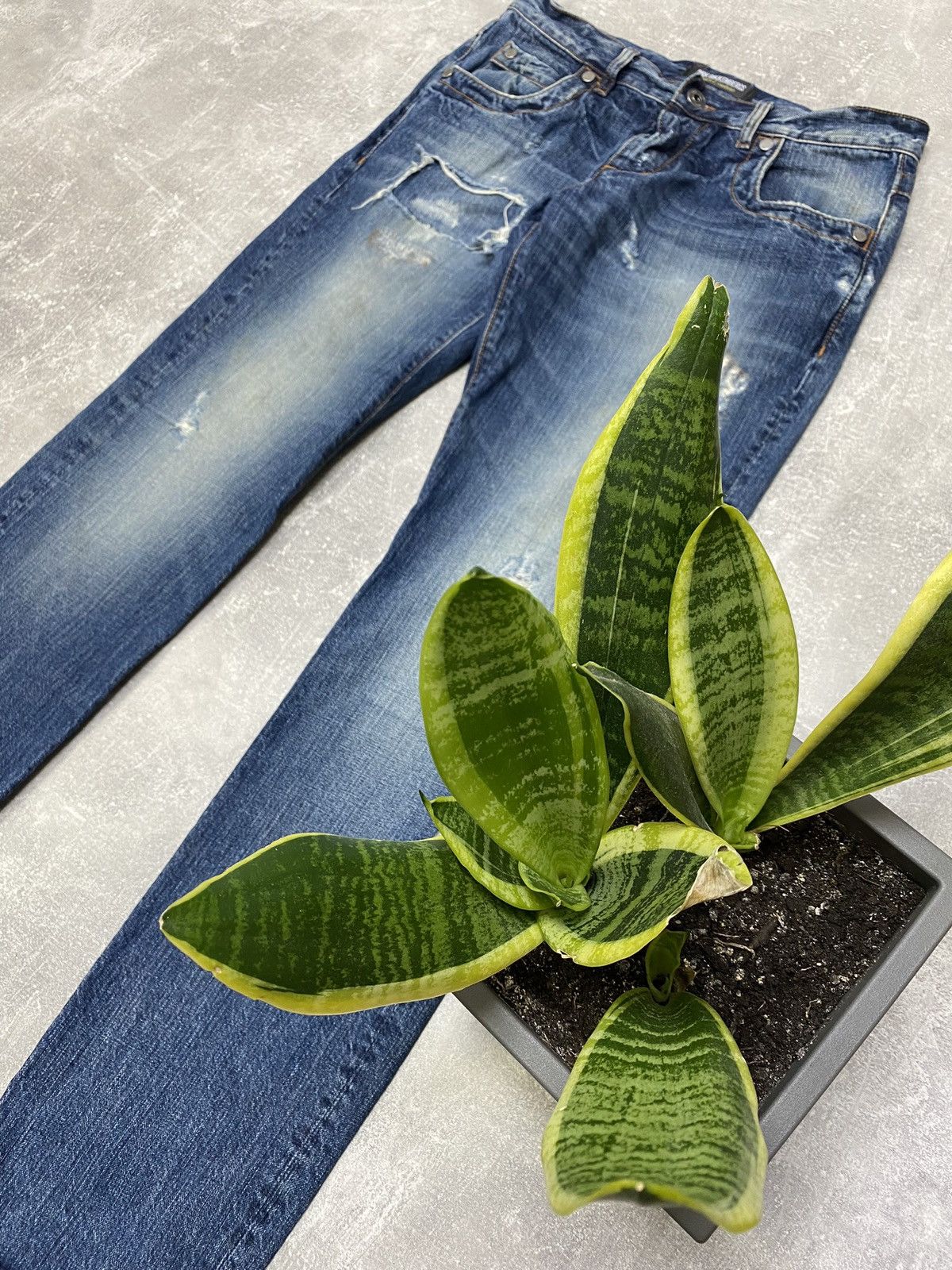 Designer × Dirk Bikkembergs Dirk Bikkembergs Sport Couture Cut Raw Denim Jeans Size US 34 / EU 50 - 1 Thumbnail