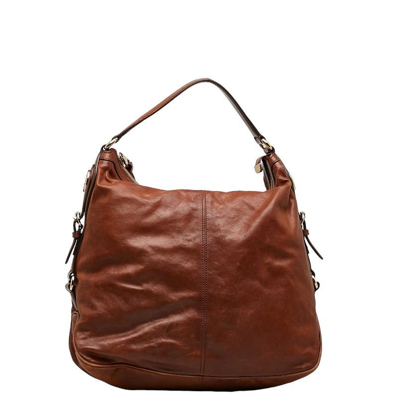 image of Gucci Leather Hobo Bag in Brown, Women's
