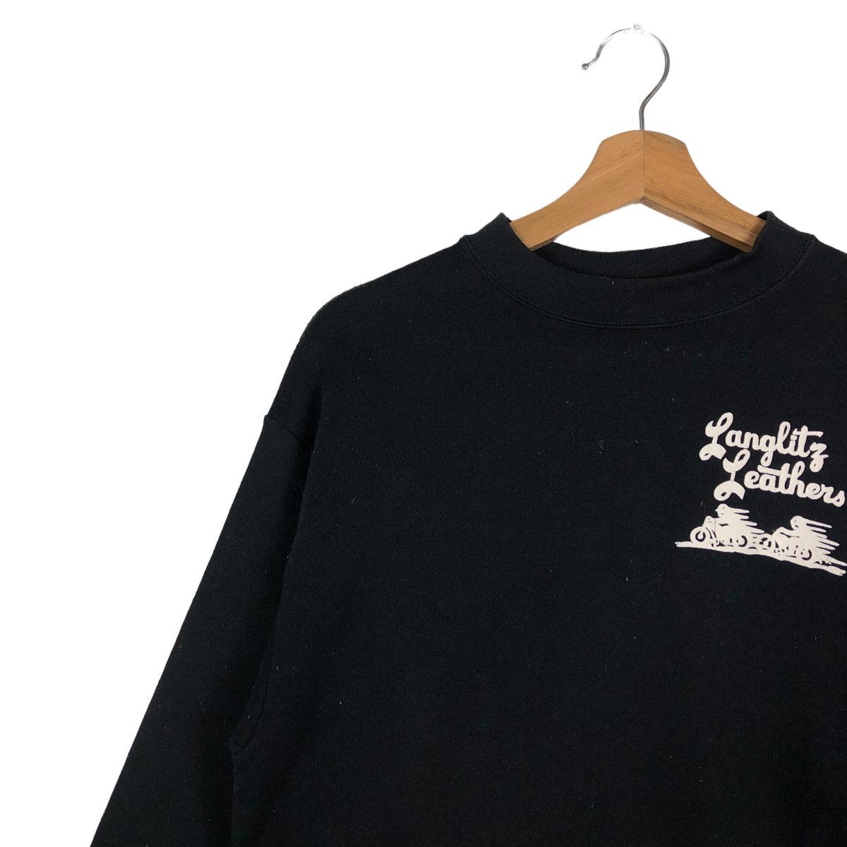 Japanese Brand Vintage Sweatshirt Langlitz Leather Usa Cafe Racer Big Logo Size US S / EU 44-46 / 1 - 6 Thumbnail