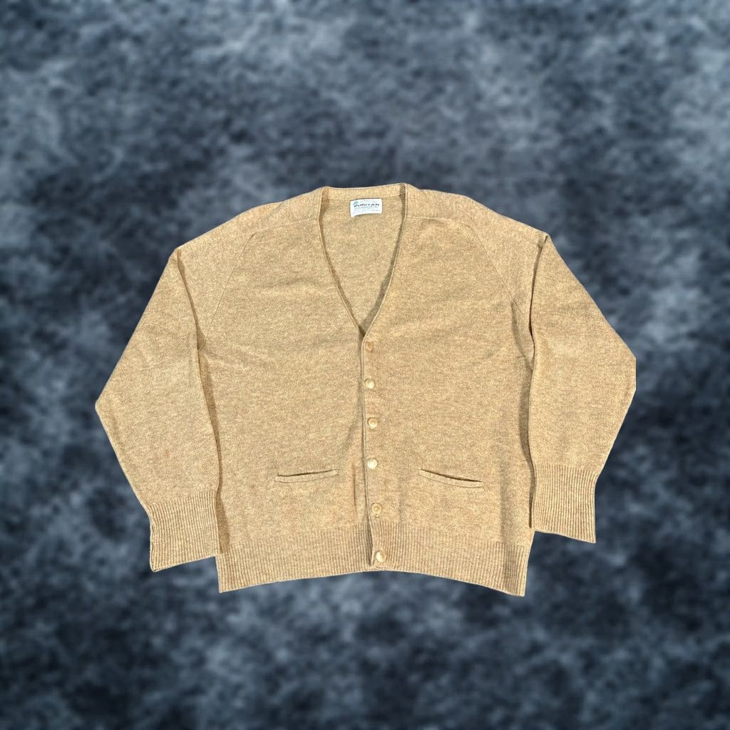 Vintage VINTAGE Puritan Cardigan Sweater Mens XL Sportswear Brown Wool Knit Long Sleeve V-Neck Elbow Patches Pocket 70s Grandpa Core Mens Size US XL / EU 56 / 4 - 1 Thumbnail