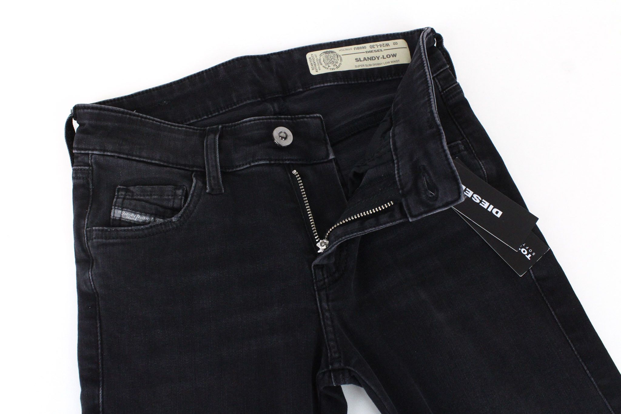 Diesel SLANDY-LOW 069BU W24/L30 Grey Stretch Jeans 70150 Size 24" / US 00 / IT 34 - 4 Thumbnail