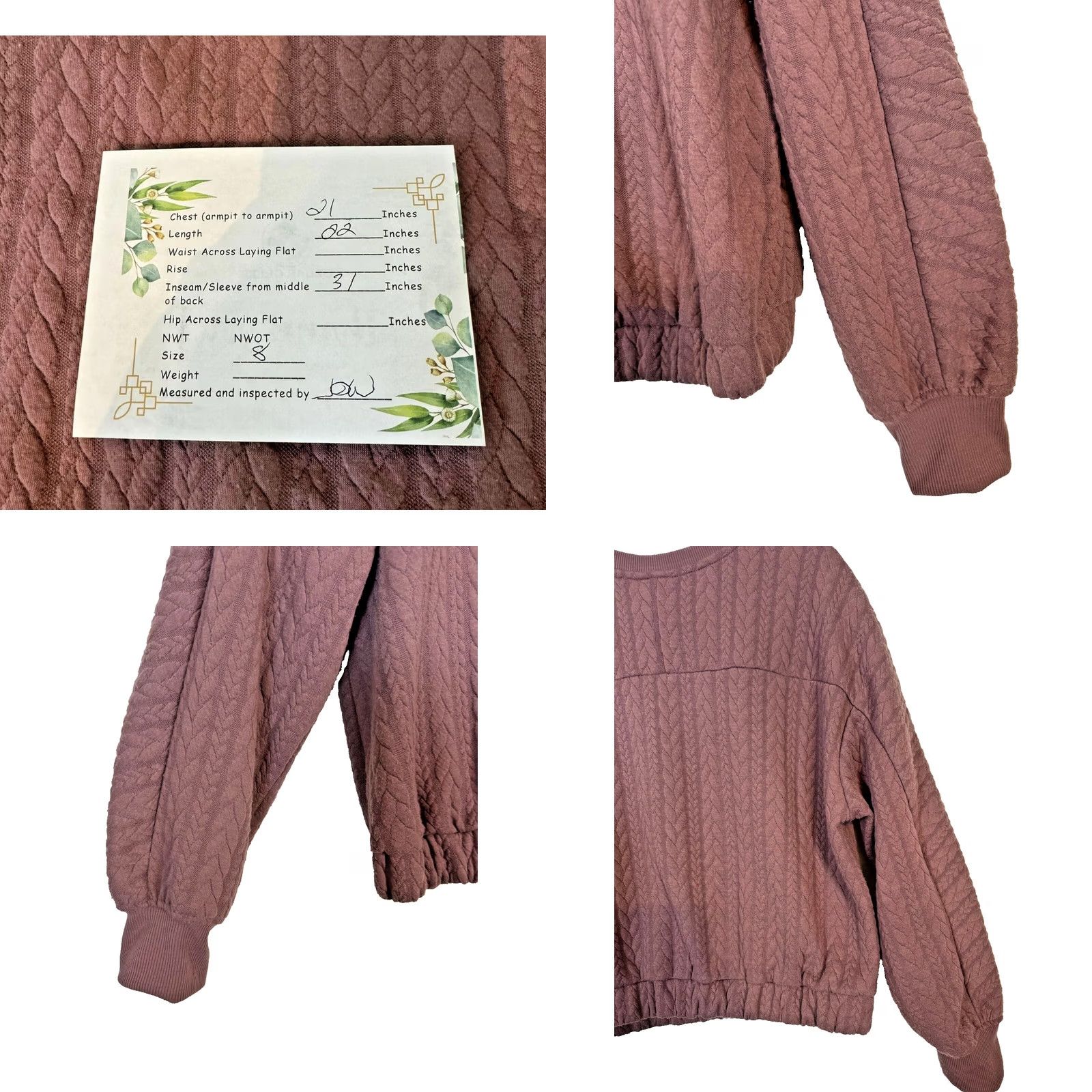 Vintage A New Day Womens Sweater Crew Neck Long Sleeve Waist Length S Mauve Pullover Size S / US 4 / IT 40 - 8 Thumbnail