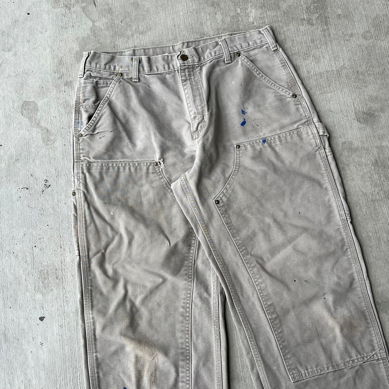 Carhartt × Vintage Carhartt DES gray double knee work wear carpenter pants Size US 33 - 2 Thumbnail