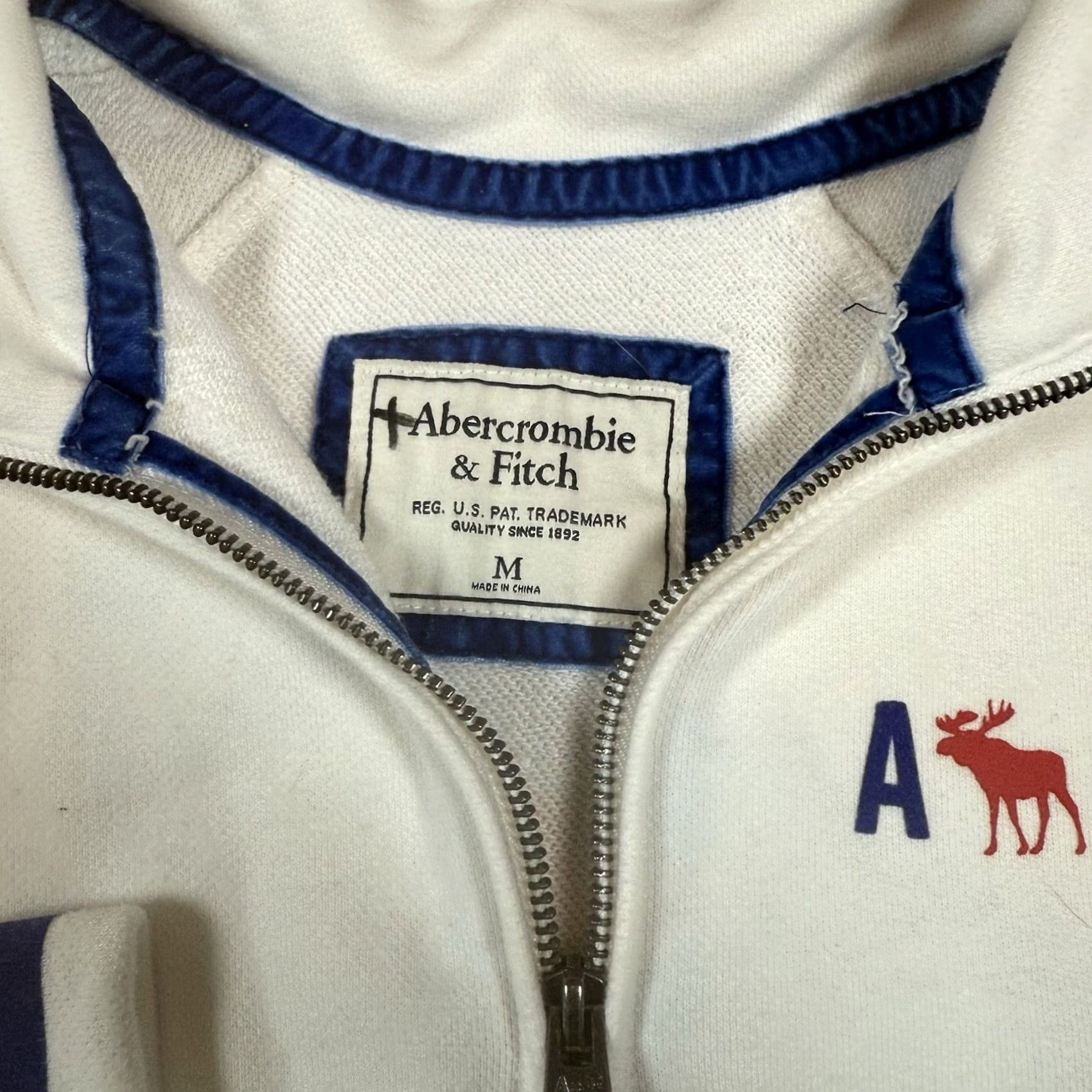 Abercrombie & Fitch VINTAGE Abercrombie & Fitch Sweater M White Moose Logo Y2K Mens Medium Pullover Knit Shirt Size US M / EU 48-50 / 2 - 4 Thumbnail