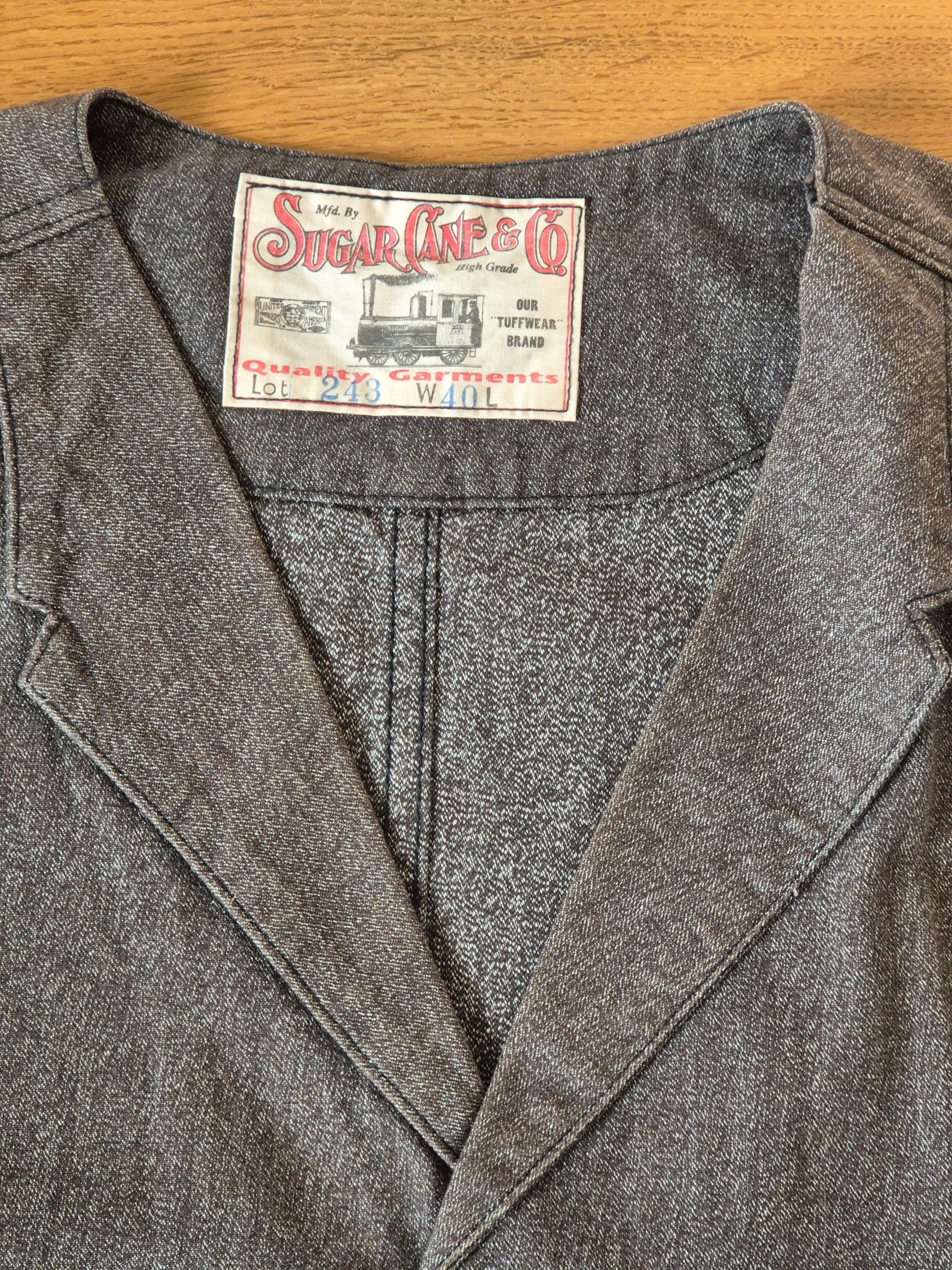 Sugar Cane Sugar Cane 1940s Style Cover Engineer Cotton Waistcoat Vest Size 40L - 2 Thumbnail