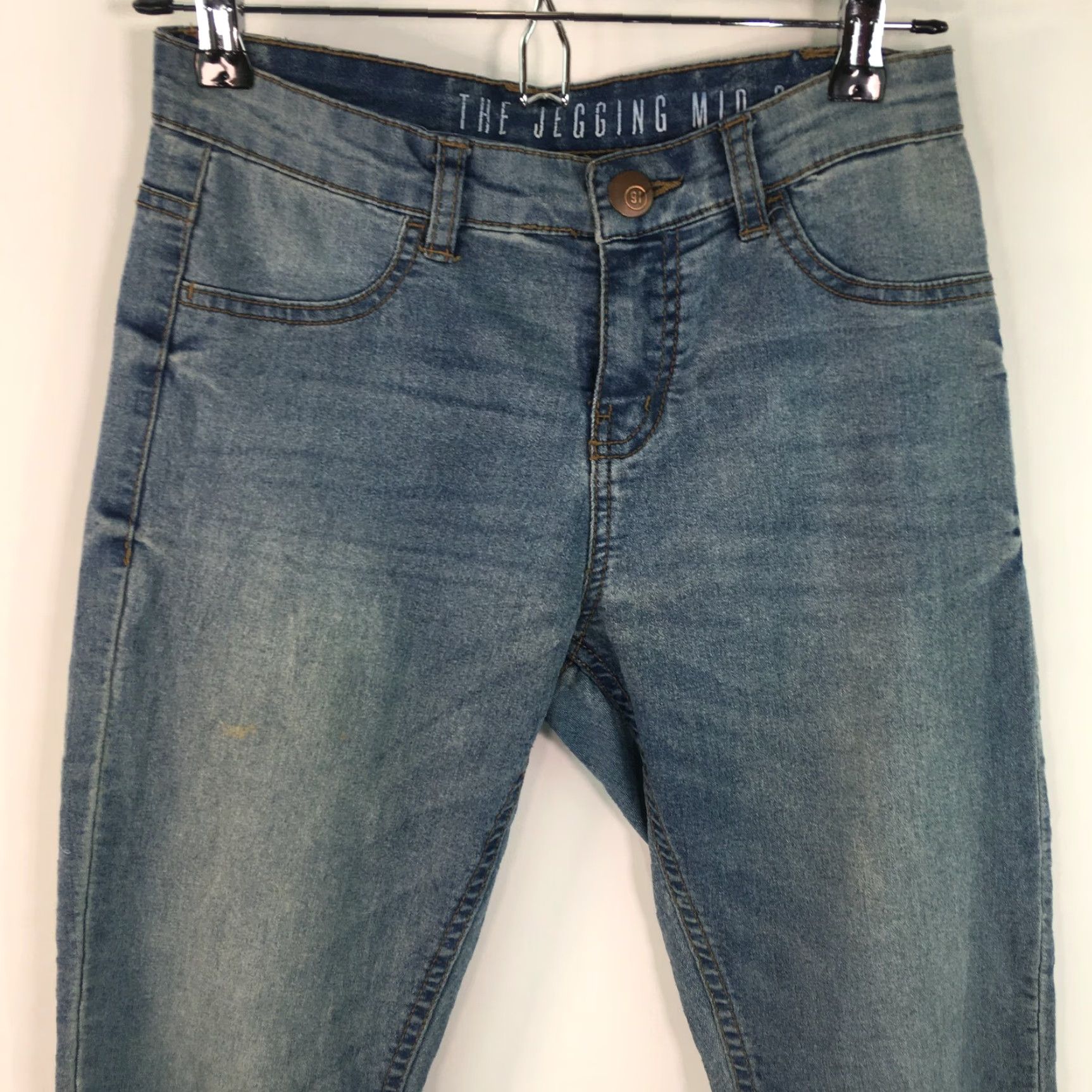 Denime The Jegging Mid Rise Womens Regular Fit Casual Blue Denim Stretch Jeans Size 4 Size 27" / US 4 / IT 40 - 3 Thumbnail