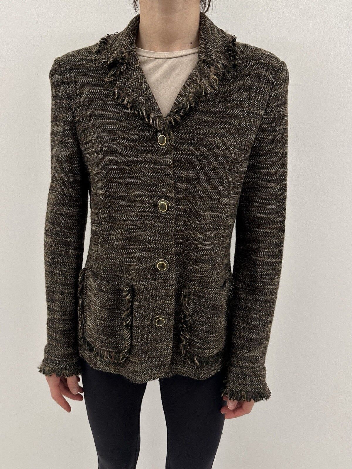 St. John Collection Blazer Knit Jacket made in USA Pocket