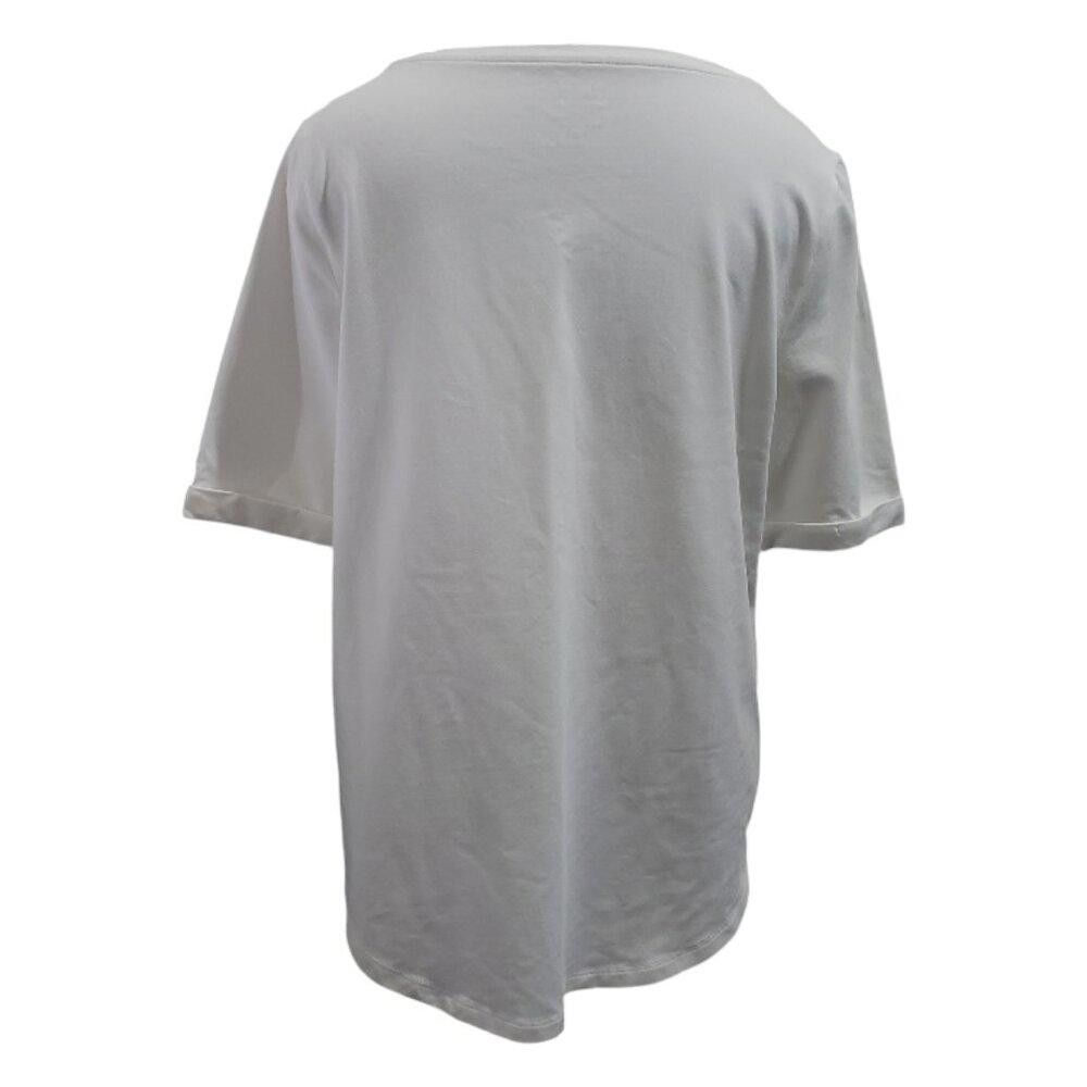 Chicos CT1806 Chico's White Short Sleeve T-Shirt M Size M / US 6-8 / IT 42-44 - 3 Thumbnail