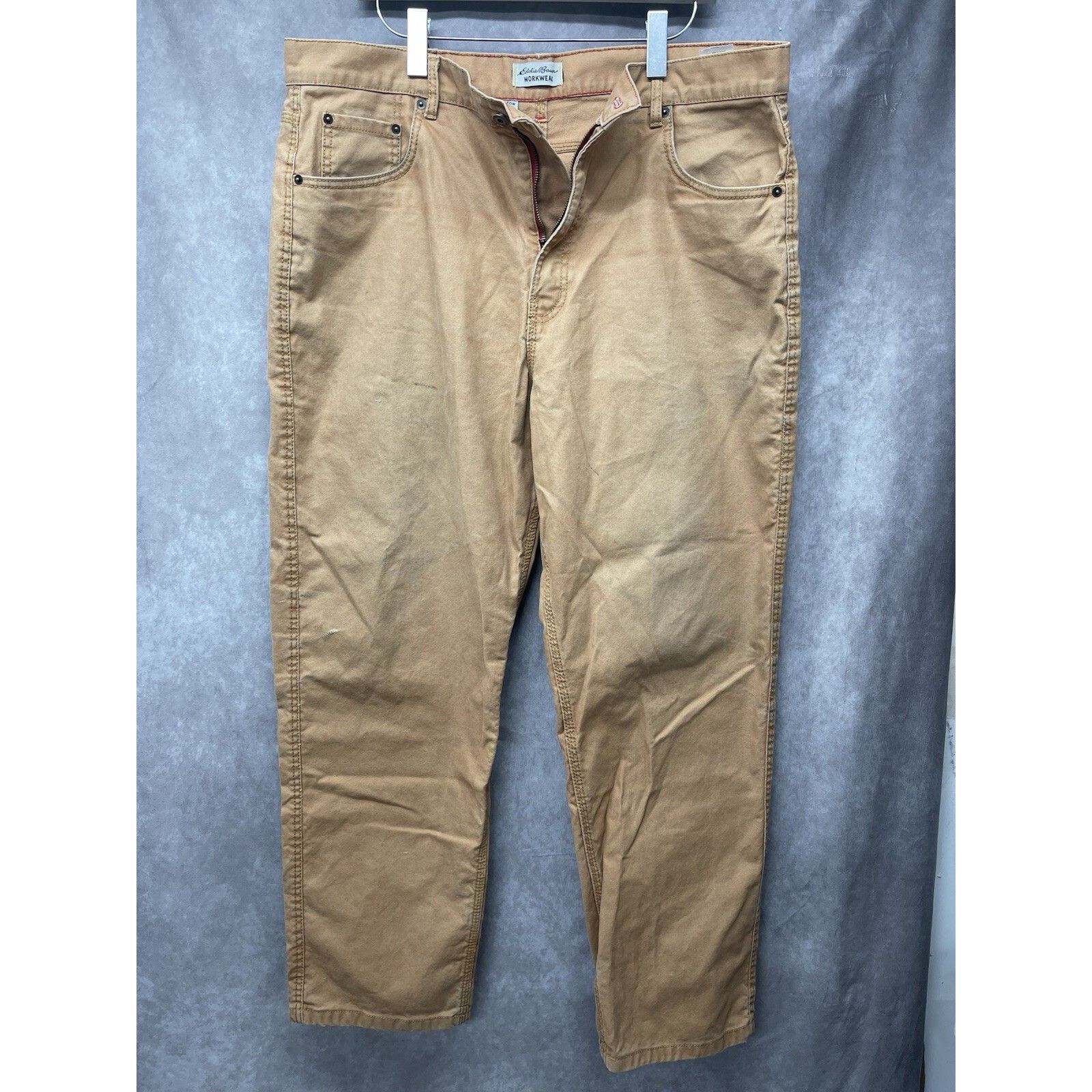 Eddie Bauer VTG 90 Y2K EDDIE BAUER WORKWEAR CANVAS CARPENTER PANTS BROWN Size US 40 / EU 56 - 8 Thumbnail