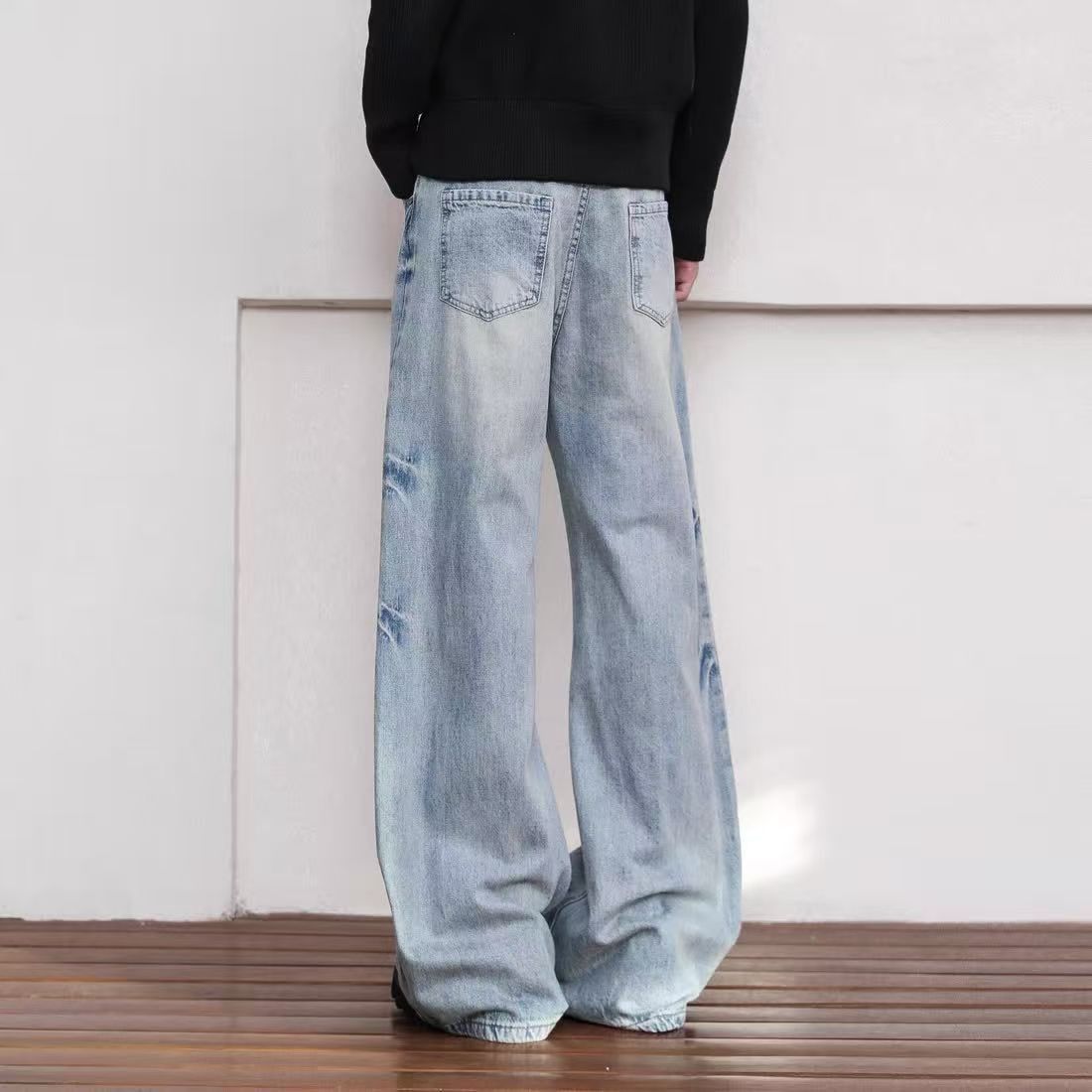 Vintage Blue Washed Vintage Casual Flared Jeans Size US 32 / EU 48 - 4 Thumbnail