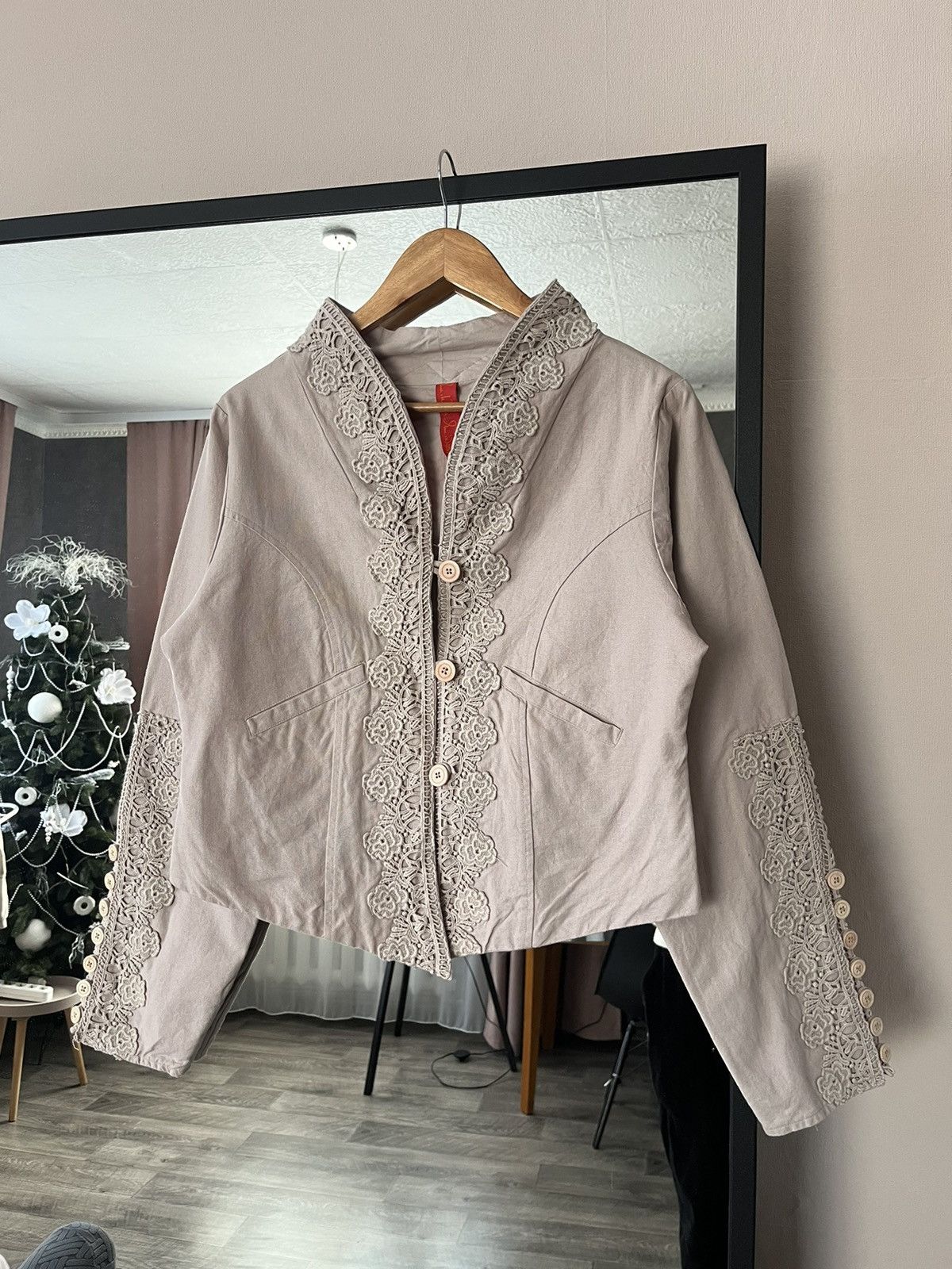 Vintage EWA I WALLA Cropped Jacket Lace Trim Scandinavian Boho M Size M / US 6-8 / IT 42-44 - 1 Thumbnail