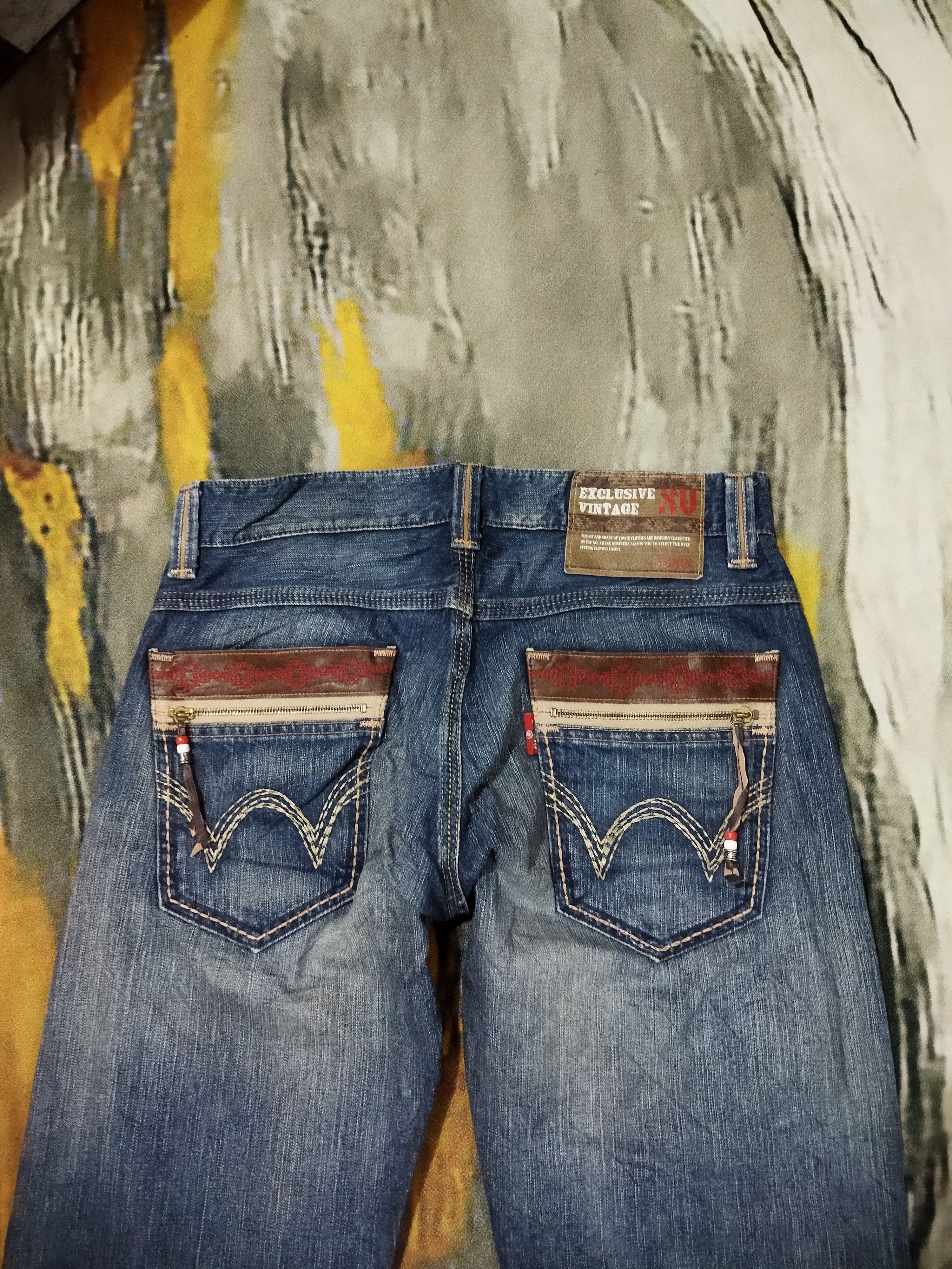 Edwin VINTAGE EDWIN 444XVS DISTRESSED FADED BLUE JEANS PANTS Size US 33 - 8 Thumbnail