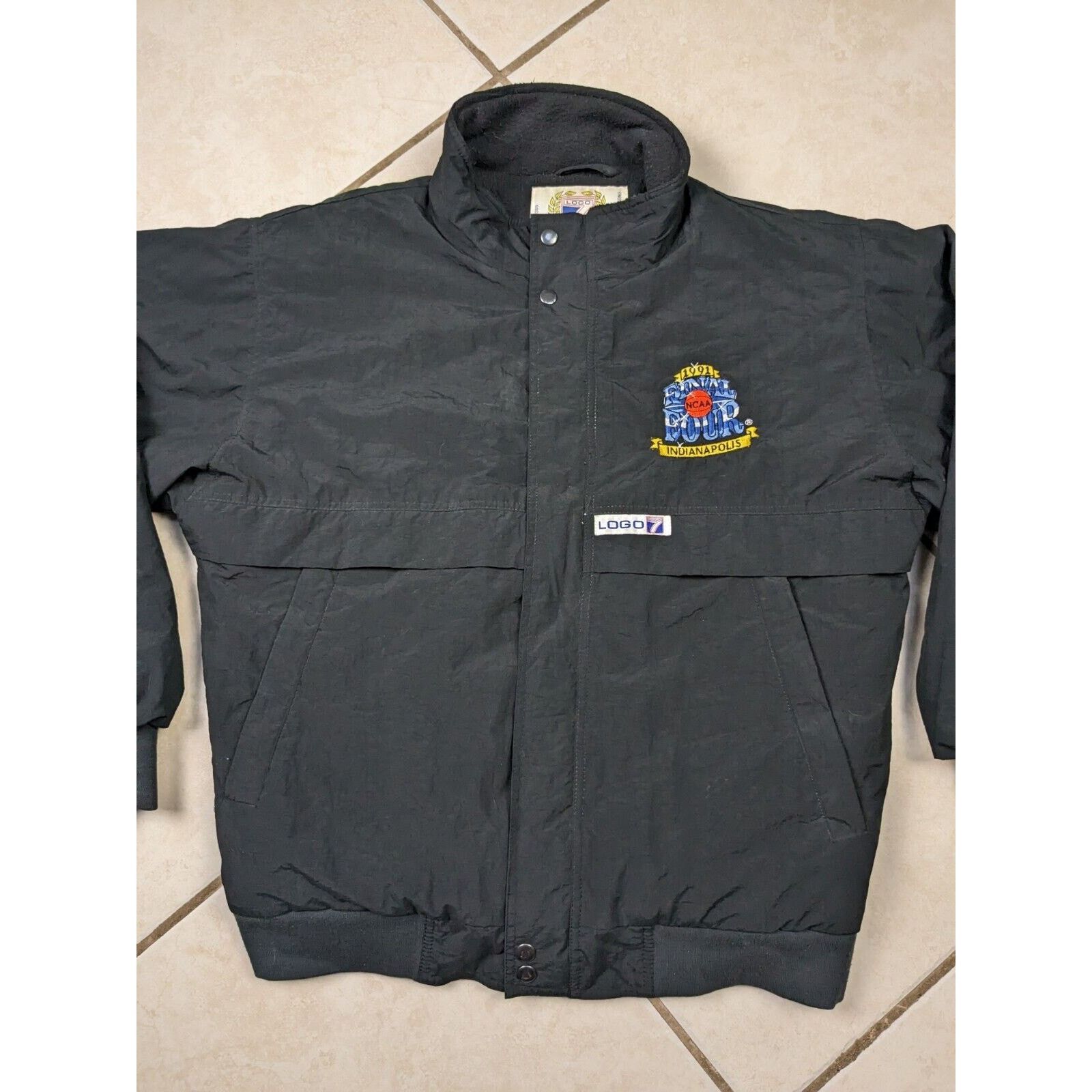 Logo 7 Vtg 1991 NCAA Final 4 Bomber Style Jacket Embroidered Logo 7 Size US M / EU 48-50 / 2 - 3 Thumbnail
