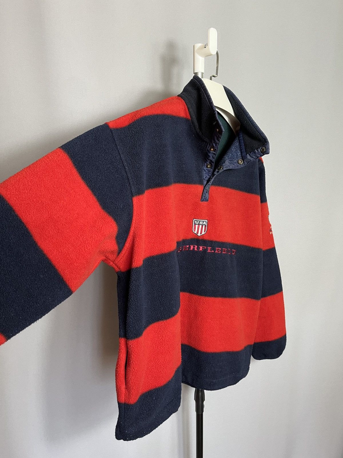 Gant × Vintage GANT RUGGER FLEECE USA Embroidery Logo Half Snap Oversize Size US M / EU 48-50 / 2 - 8 Thumbnail