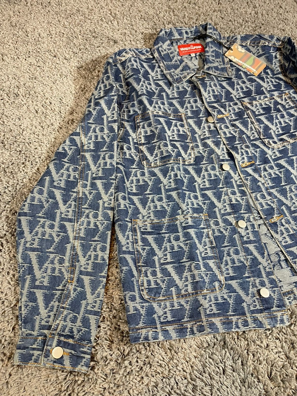 Vandy The Pink Vandy The Pink Monogram Logo Denim Jacket Blue Size US L / EU 52-54 / 3 - 8 Thumbnail